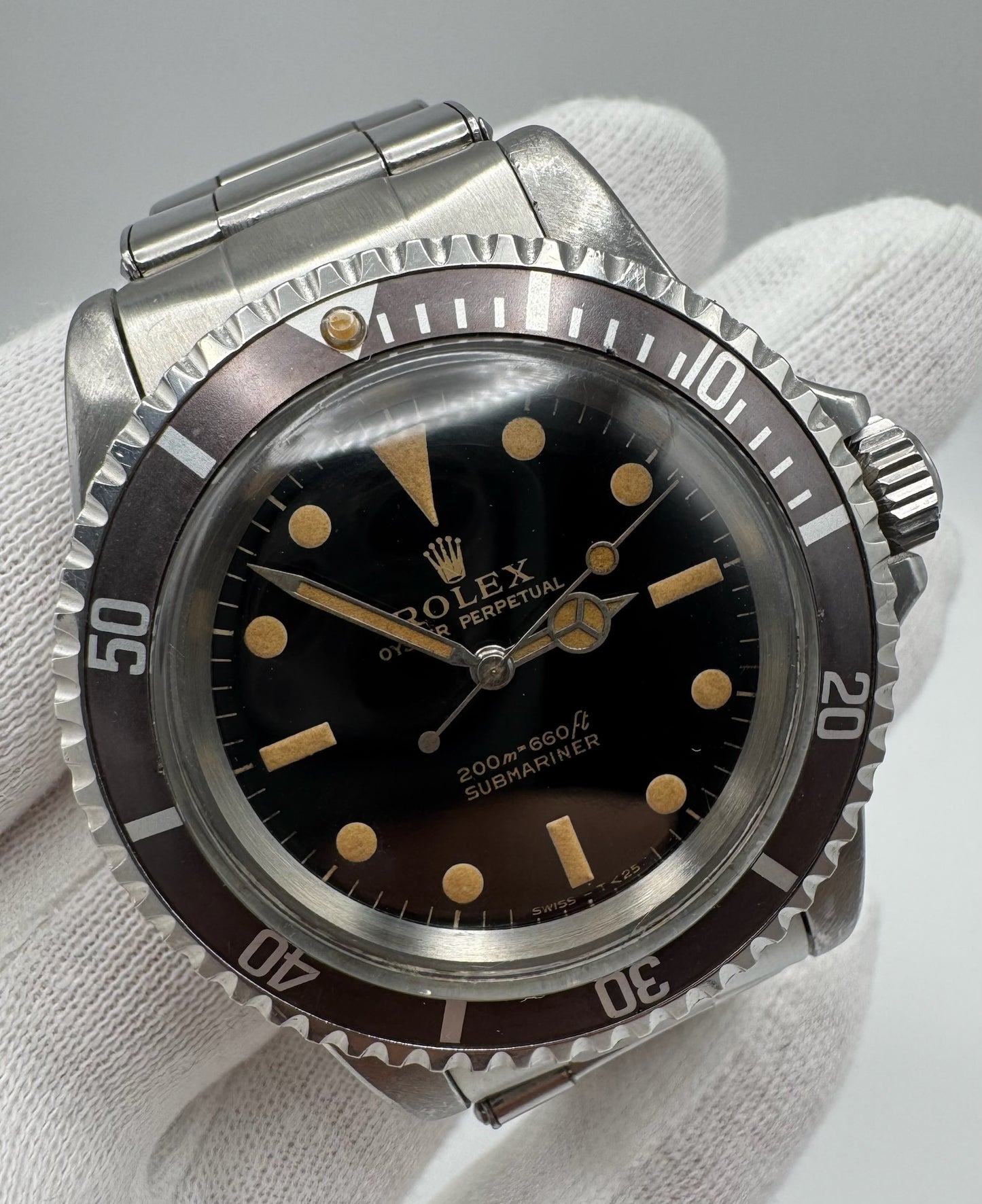 Rolex Submariner 5513 Glossy Gilt Zinc Sulfide Tropical Long 5 Insert 1966 (Full-Set)
