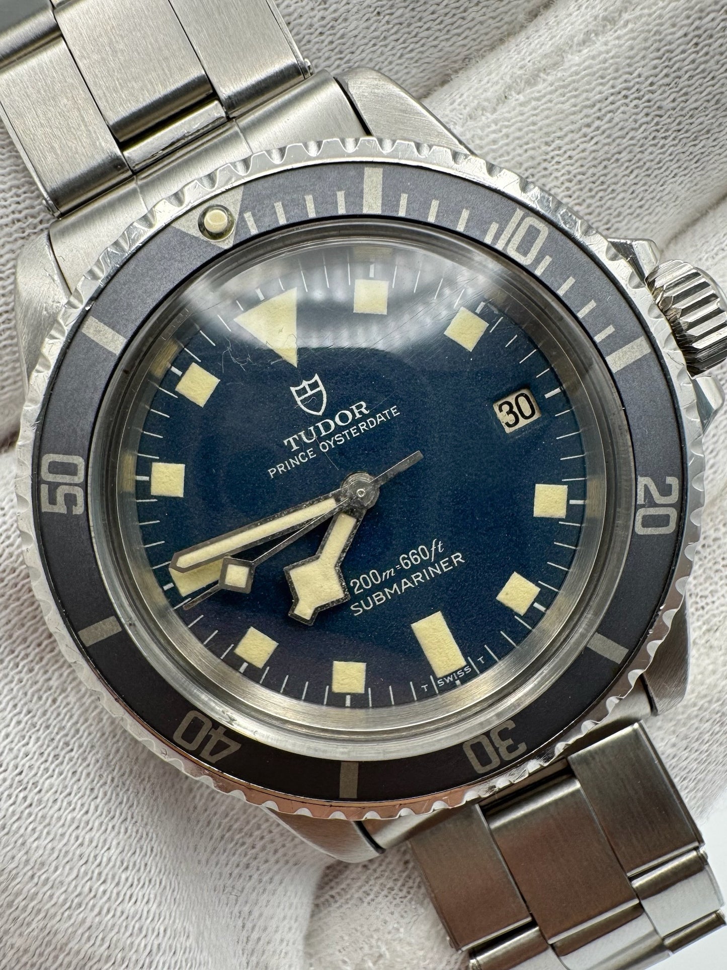 Tudor Submariner Snowflake Blue Dial Full Steel Faded Ghost Insert 1968