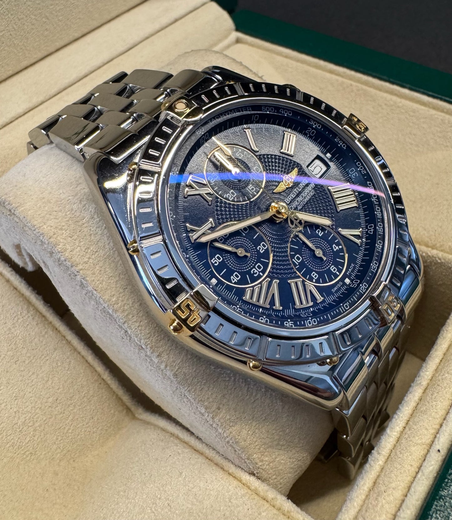 Breitling Crosswind Chronograph Two-Tone Blue Dial (Serviced)