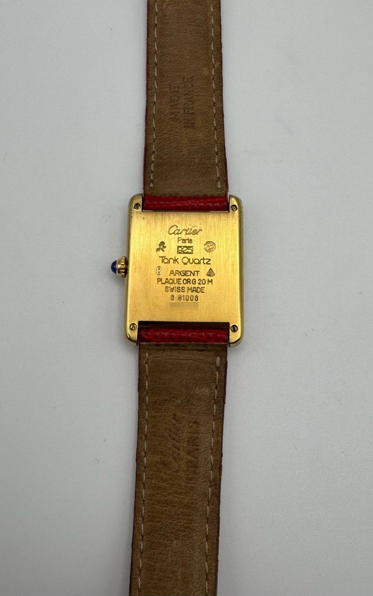 Cartier Tank Vermeil Gold Plated Quartz Stella Dial
