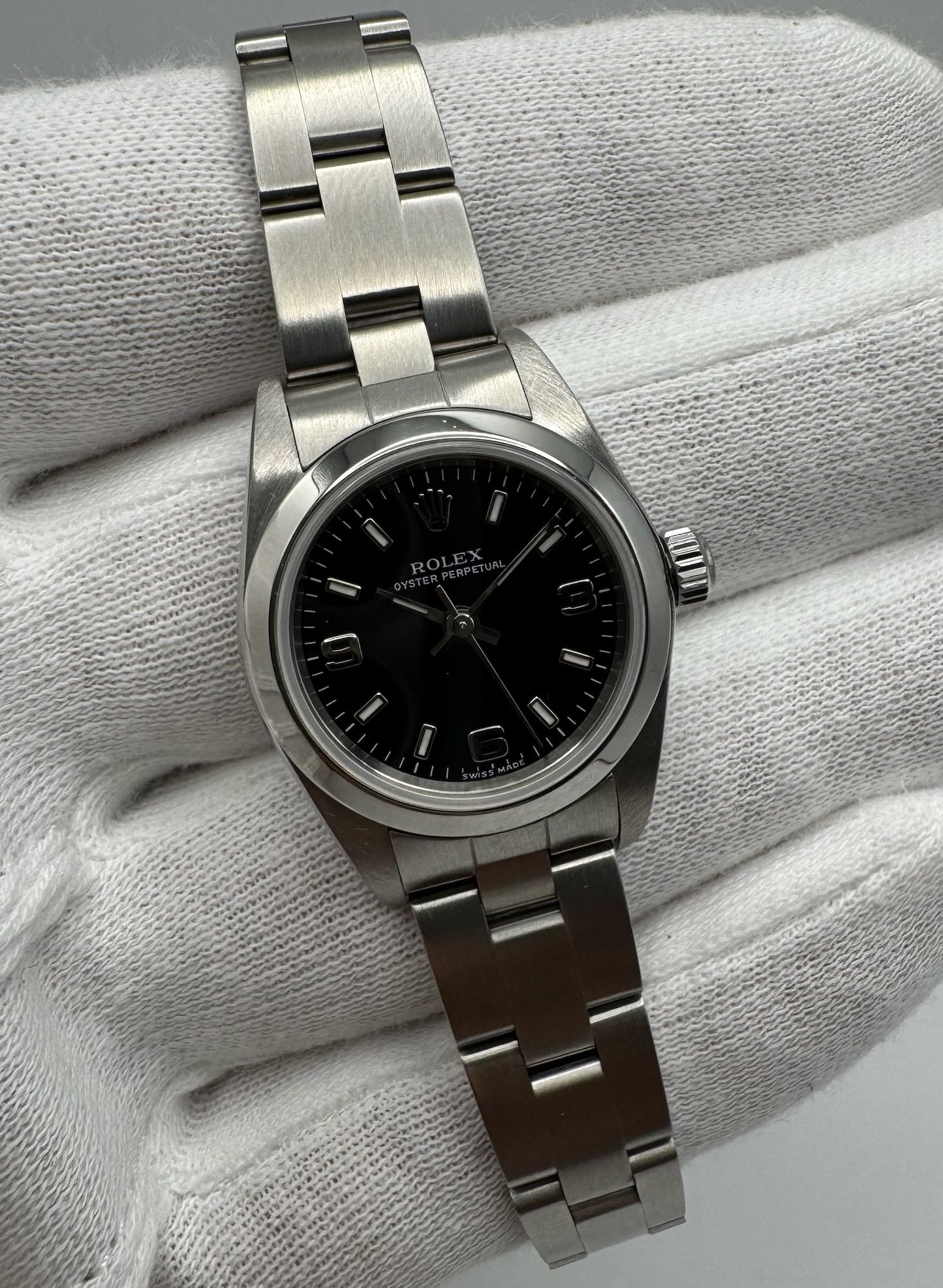 Rolex Oyster Perpetual Lady 24 Full Steel Oyster Black Dial (Mint/Unpolished)