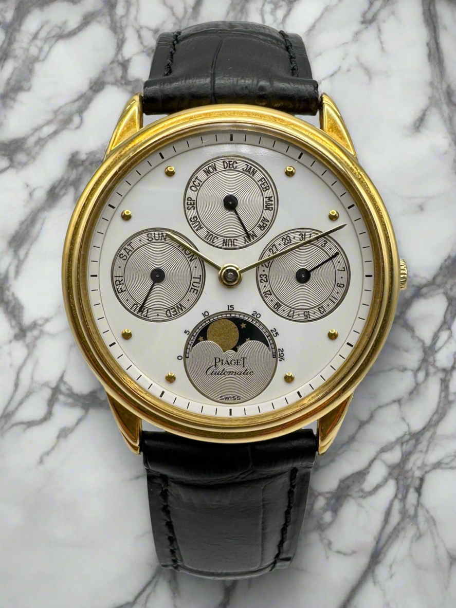 Piaget Annual Calendar Yellow Gold Rare Nipple Dial (Unpolished/Serviced)