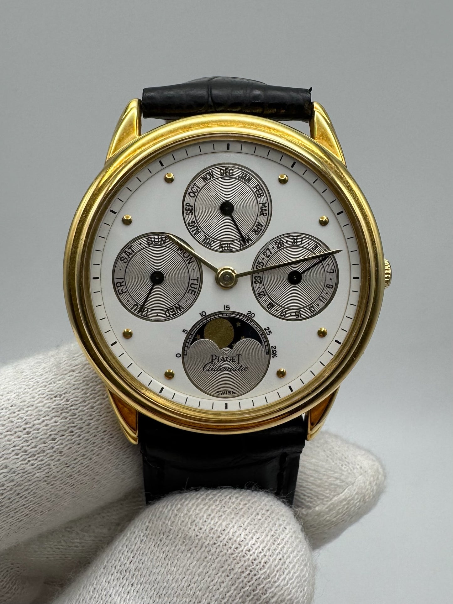 Piaget Annual Calendar Yellow Gold Rare Nipple Dial (Unpolished/Serviced)