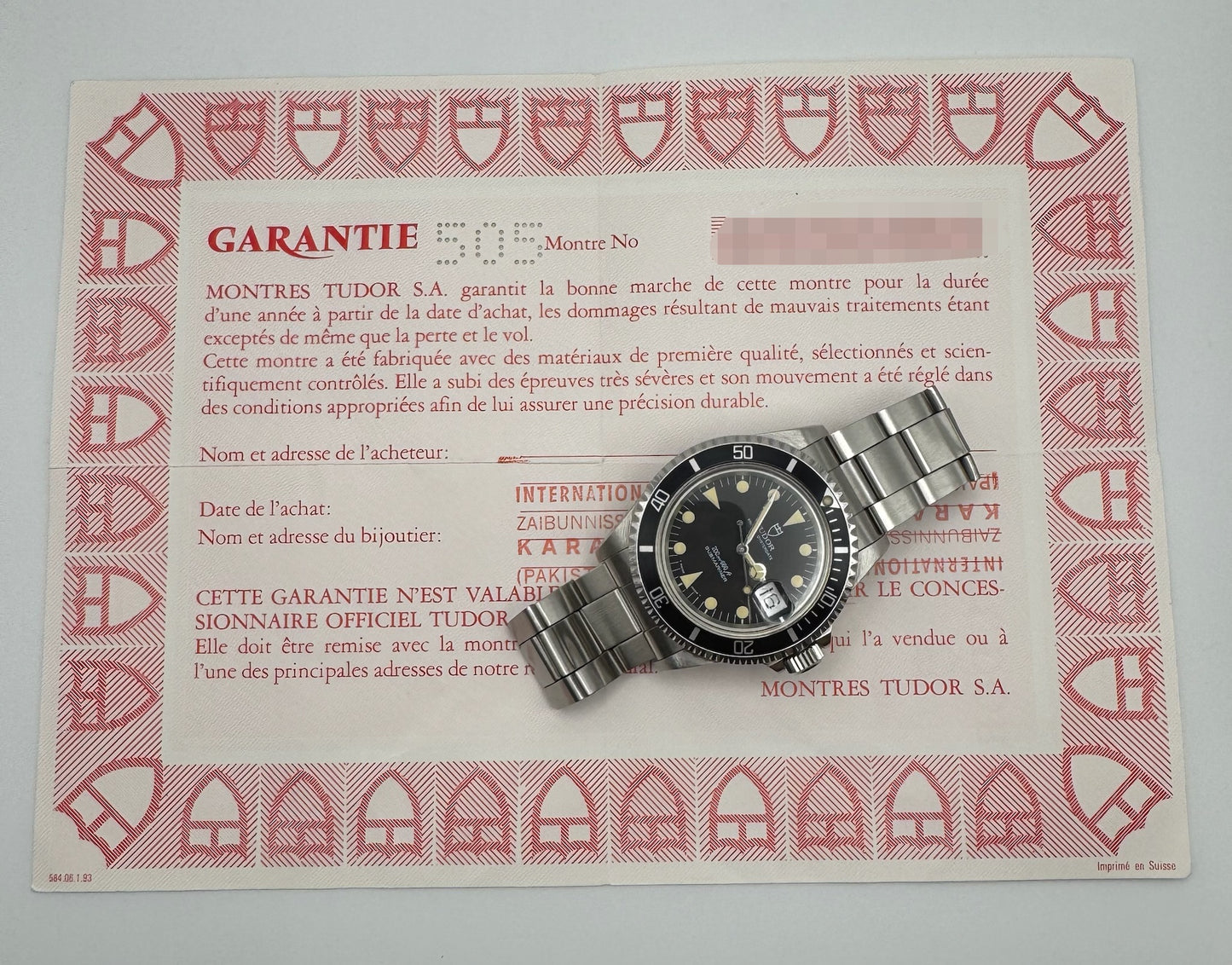 Tudor Submariner Vintage 79090 Yellow Patina 1993 (Full-Set/Unpolished)