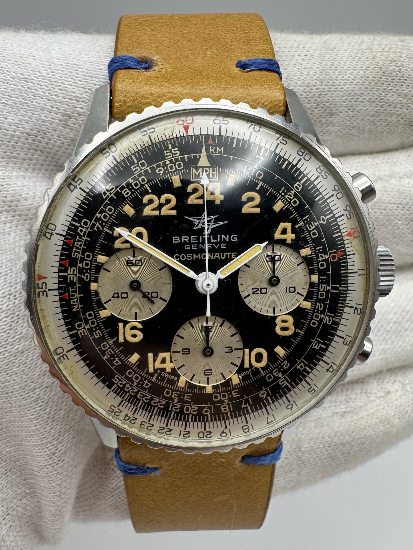 Breitling Navitimer Cosmonaute 809 Steel Heavy Patina Jordanian Military Pilot (Unpolished/Serviced)