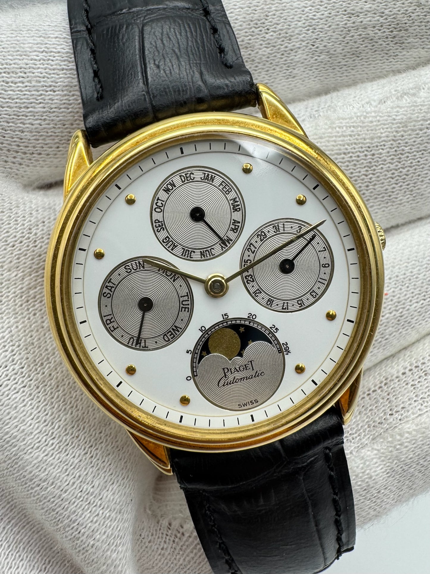 Piaget Annual Calendar Yellow Gold Rare Nipple Dial (Unpolished/Serviced)