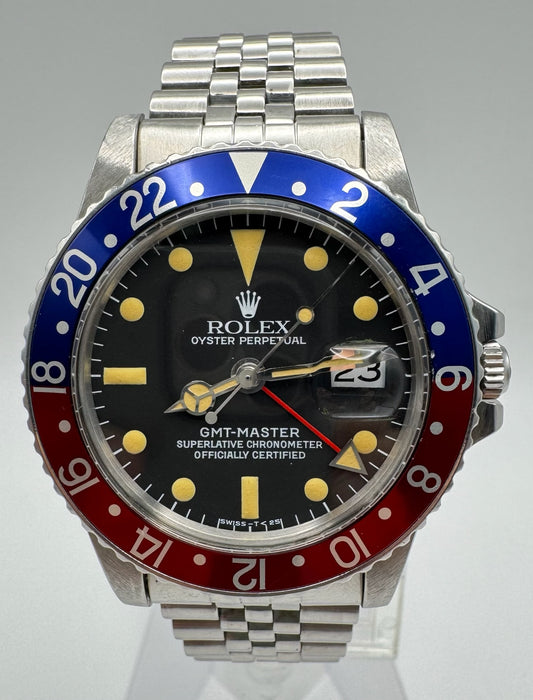 Rolex GMT-Master 1675 Jubilee Pepsi Heavy Patina 1975