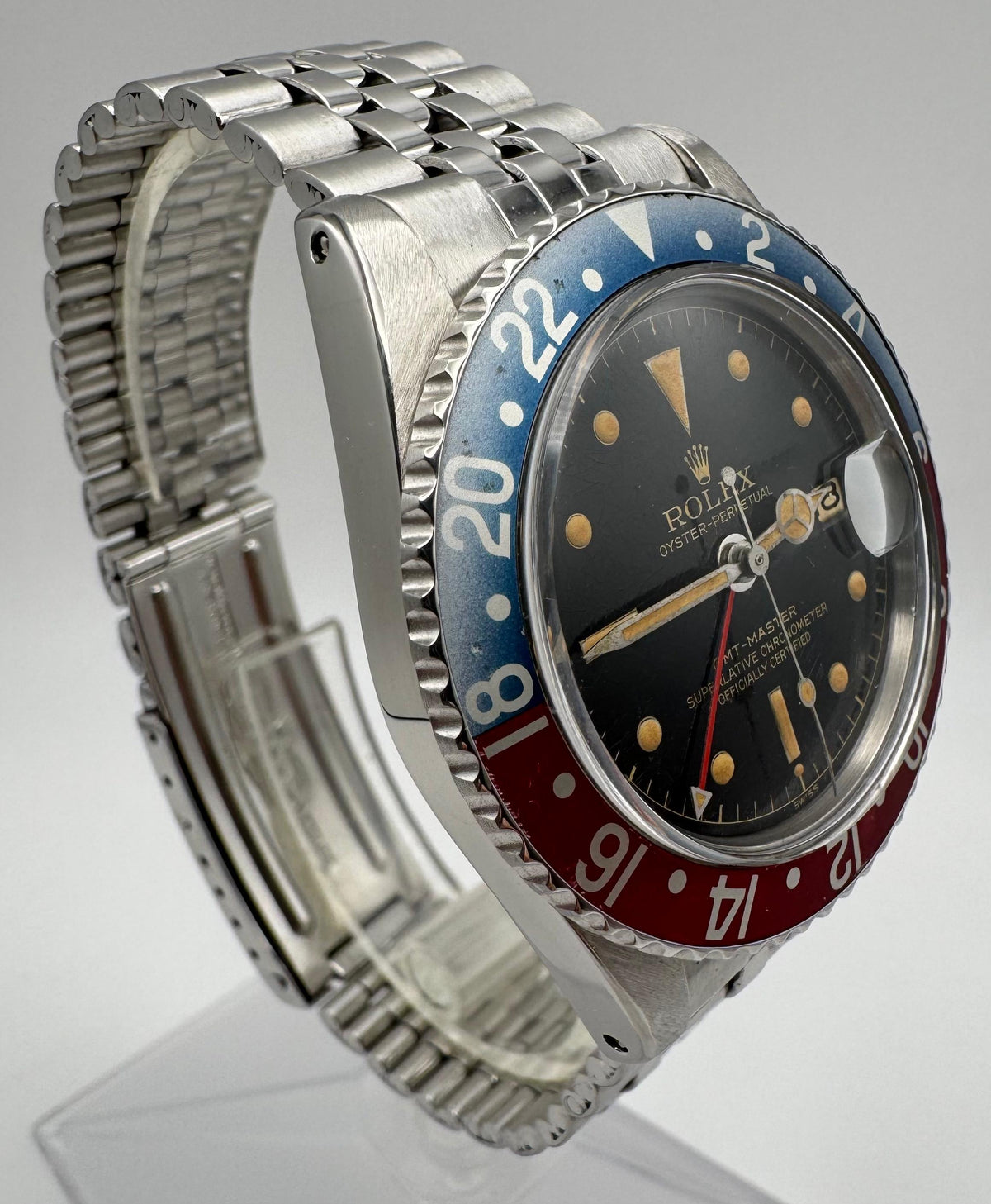 Rolex GMT-Master 1675 PCG Jubilee Glossy Gilt Chapter Ring/Exclamation Point 1960 (Serviced)
