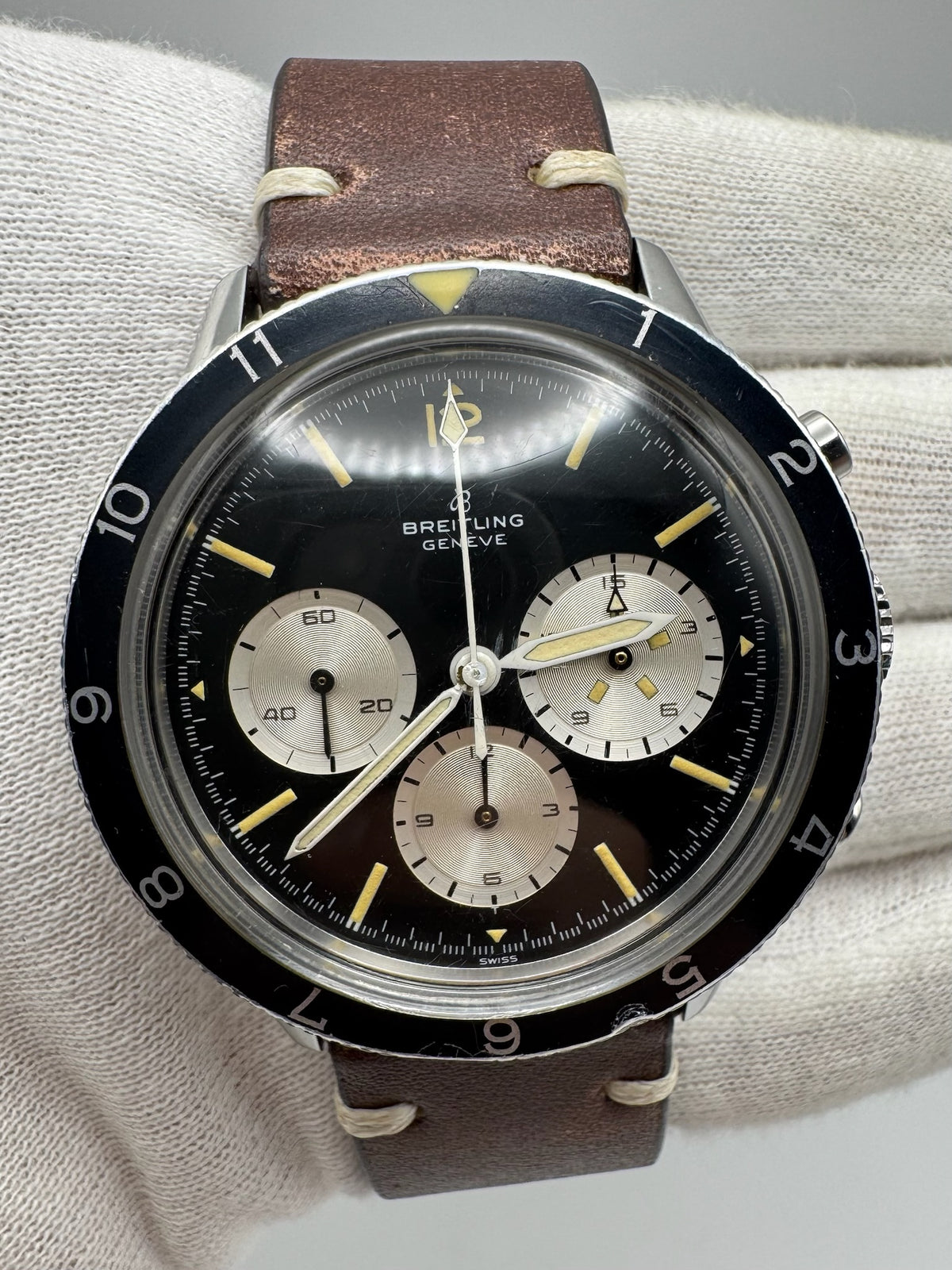 Breitling Co-Pilot Steel 42 Chronograph Yellow Patina (Serviced)