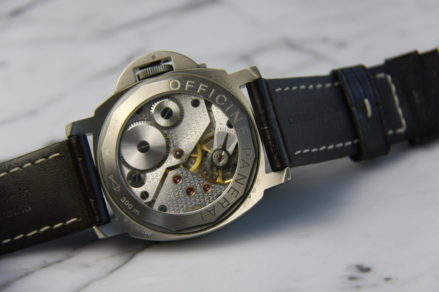 Panerai Luminor Marina Militare PAM00036 Titanium Tobacco Tritium Dial 2000 (Full-Set)