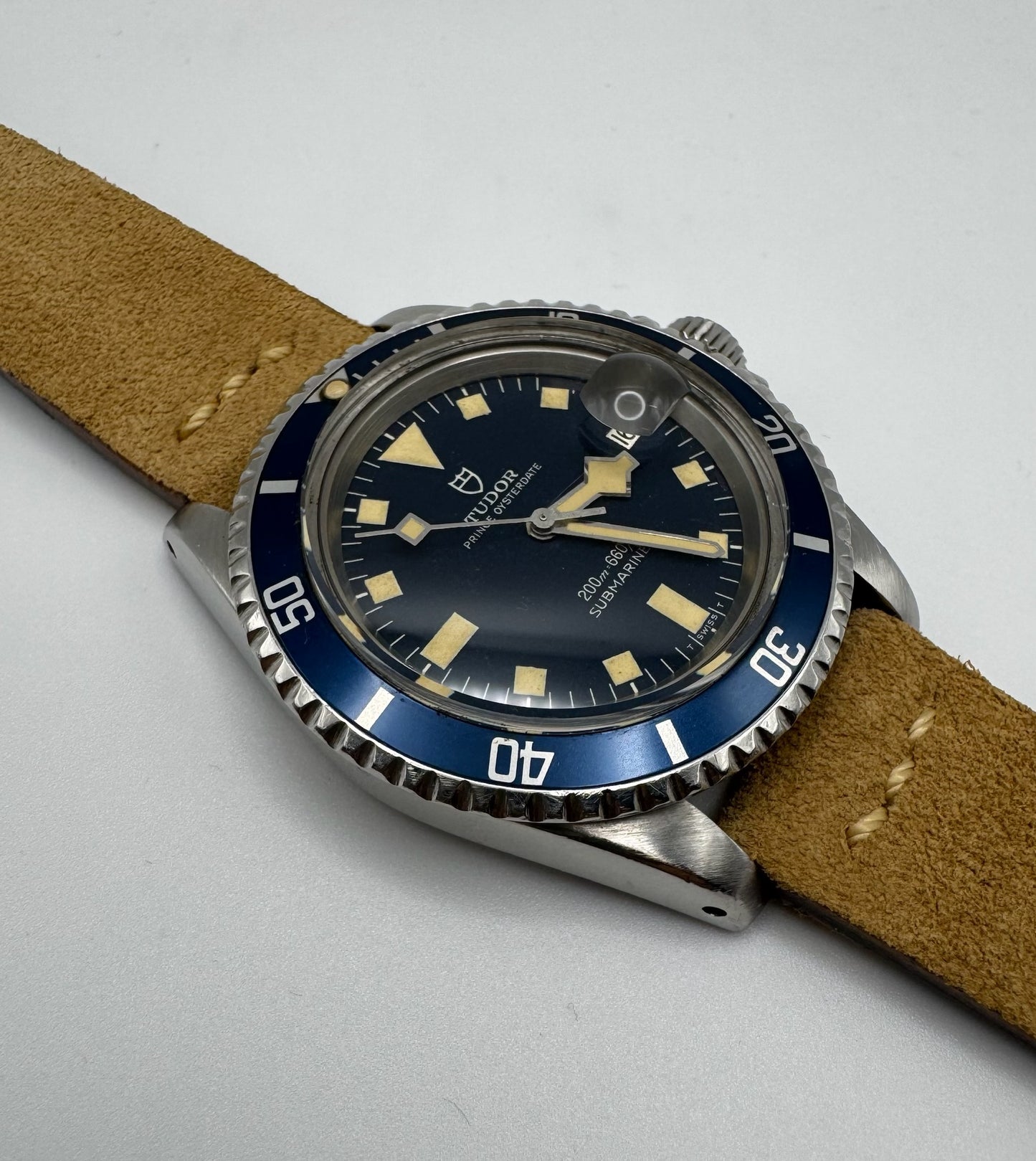 Tudor Submariner Snowflake Meters First Heavy Patina Blue Dial 1968 (Serviced/Papers)