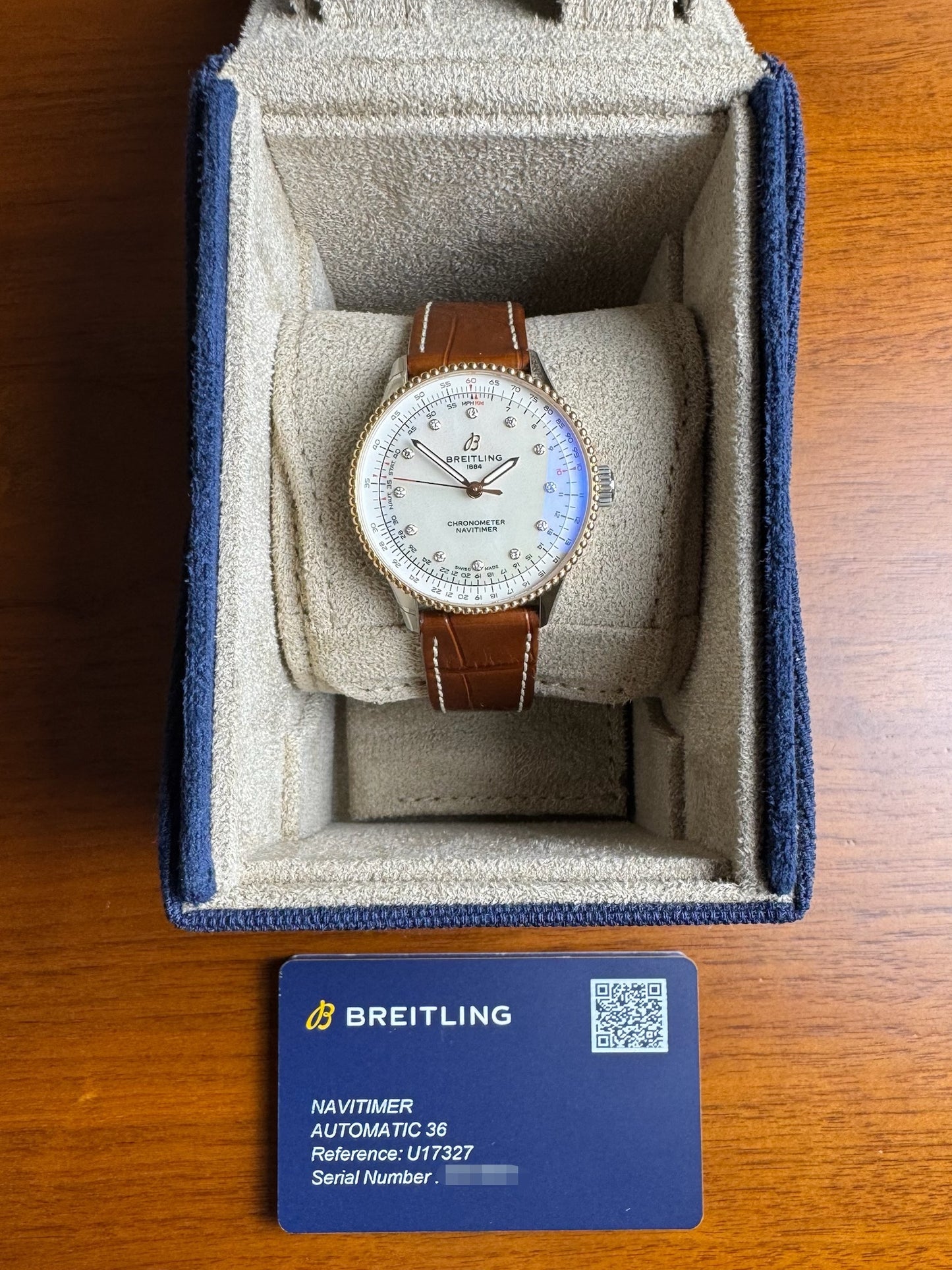 Breitling Navitimer 36 Mother Of Pearl Diamond Dial Special Edition (Full-Set/Mint)