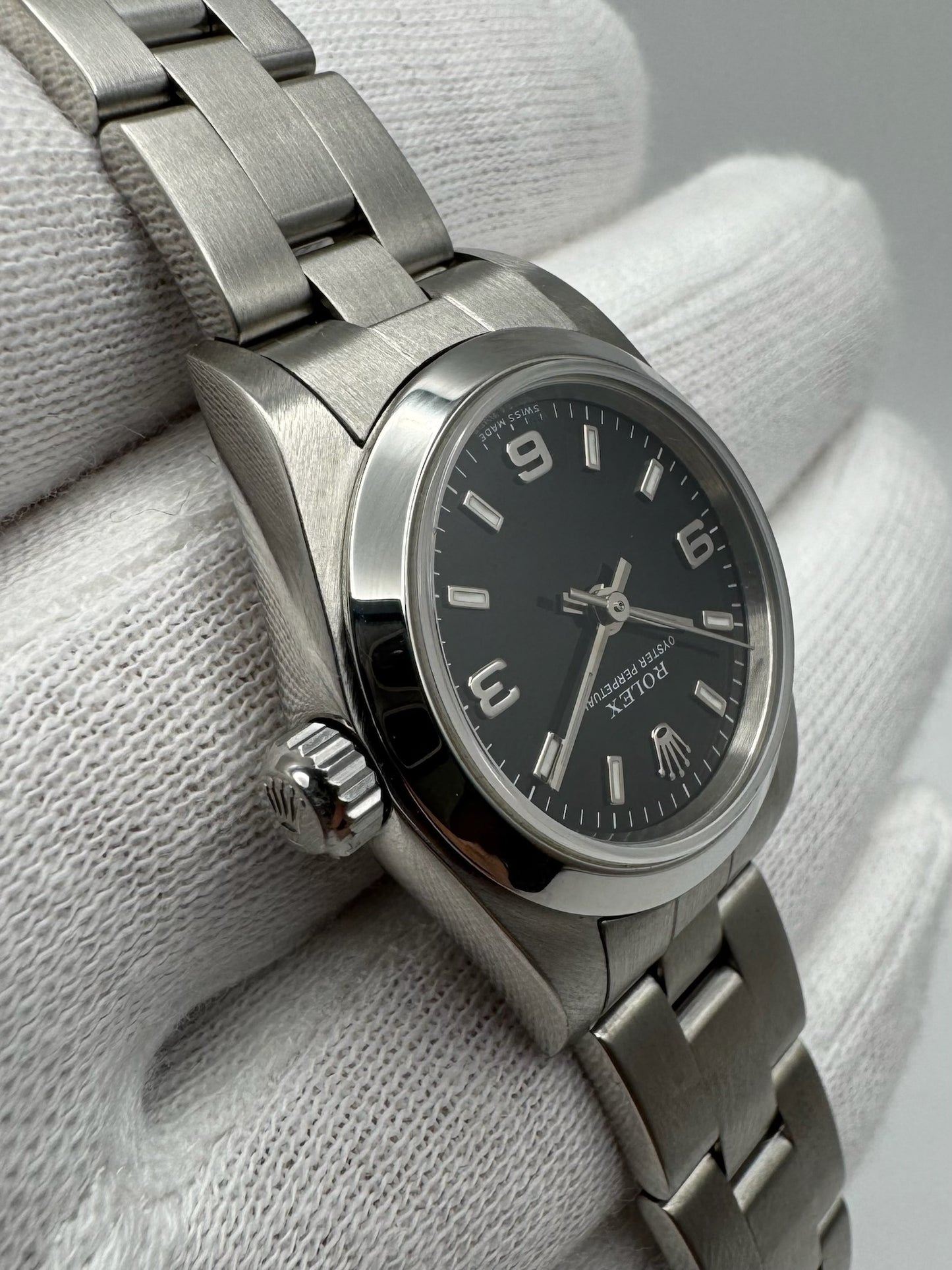 Rolex Oyster Perpetual Lady 24 Full Steel Oyster Black Dial (Mint/Unpolished)