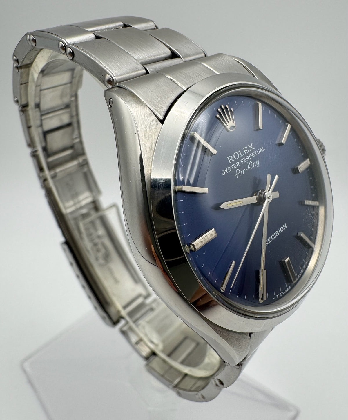 Rolex Air King Full Steel Oyster Riveted Bracelet Blue Dial 1972