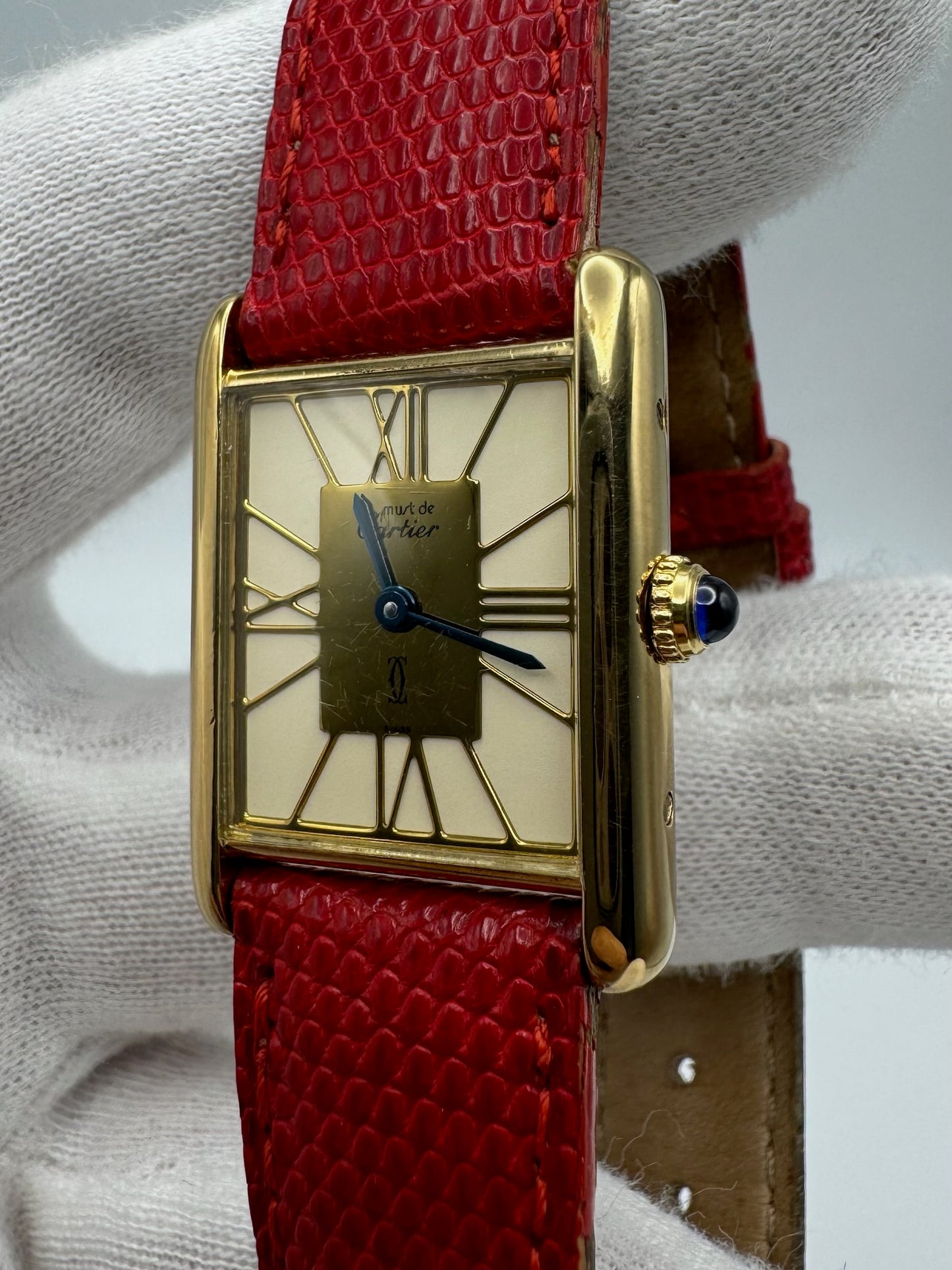 Cartier Tank Vermeil Gold Plated Quartz Stella Dial