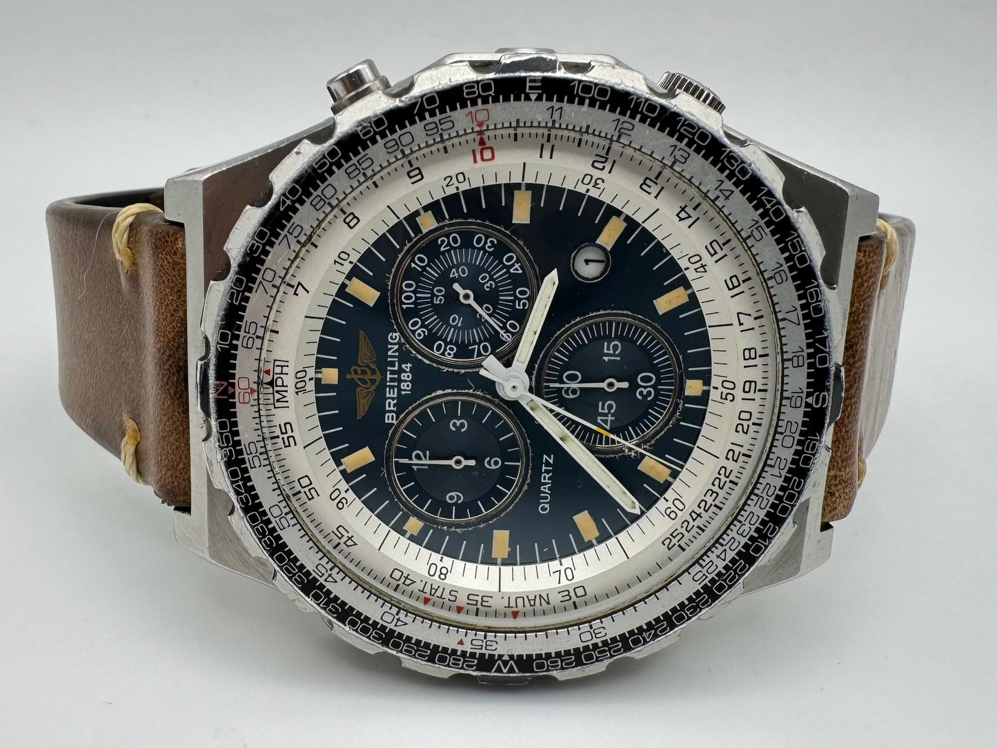Breitling Jupiter Pilot Navitimer Jupiter Pilot Quartz Blue Tritium Dial Very Rare (Unpolished)