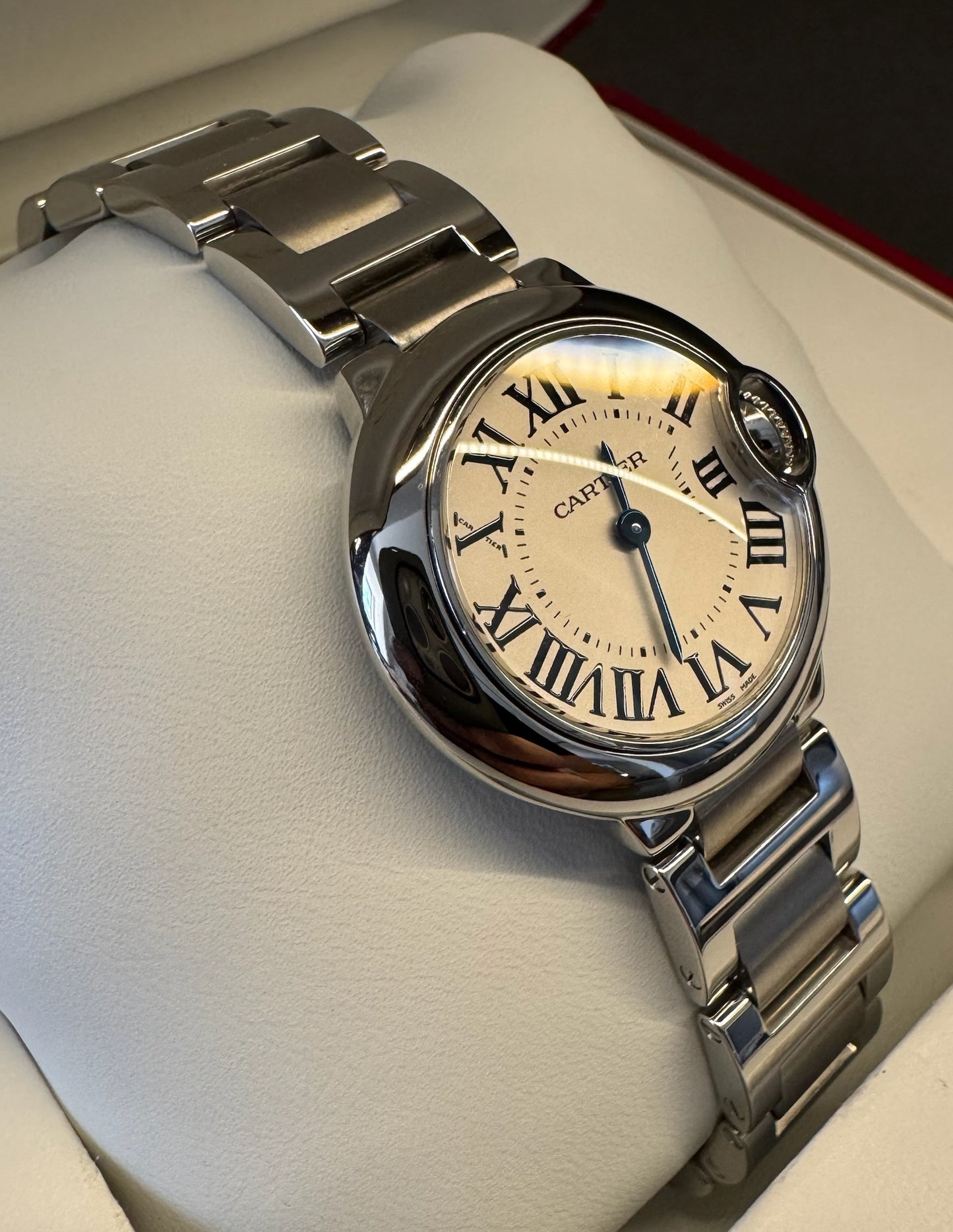 Cartier Ballon Bleu 28 Lady Quartz Full Steel 2009 (Full-Set/Mint)