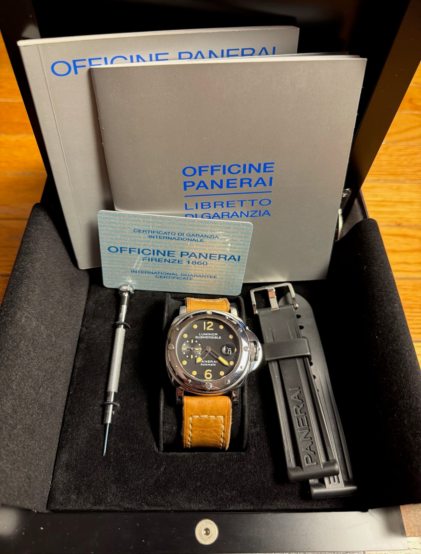 Panerai Luminor Submersible PAM24 aka Pica Sub T-Dial Heavy Patina 2000 (Full-Set)