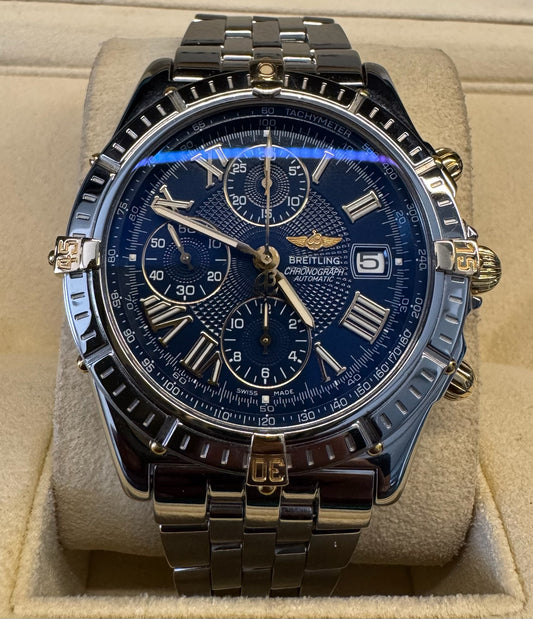Breitling Crosswind Chronograph Two-Tone Blue Dial (Serviced)