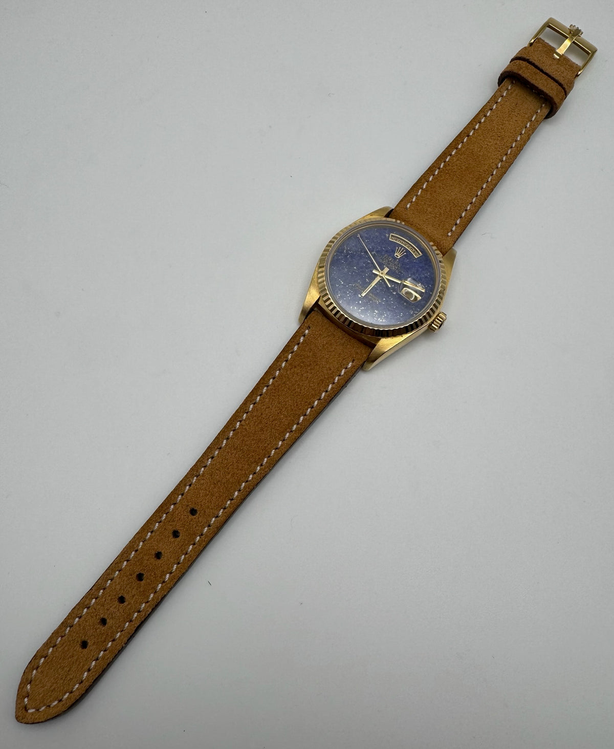 Rolex Day-Date 36 Yellow Gold Real Lapis Lazuli Aftermarket Dial 1979 (Serviced)