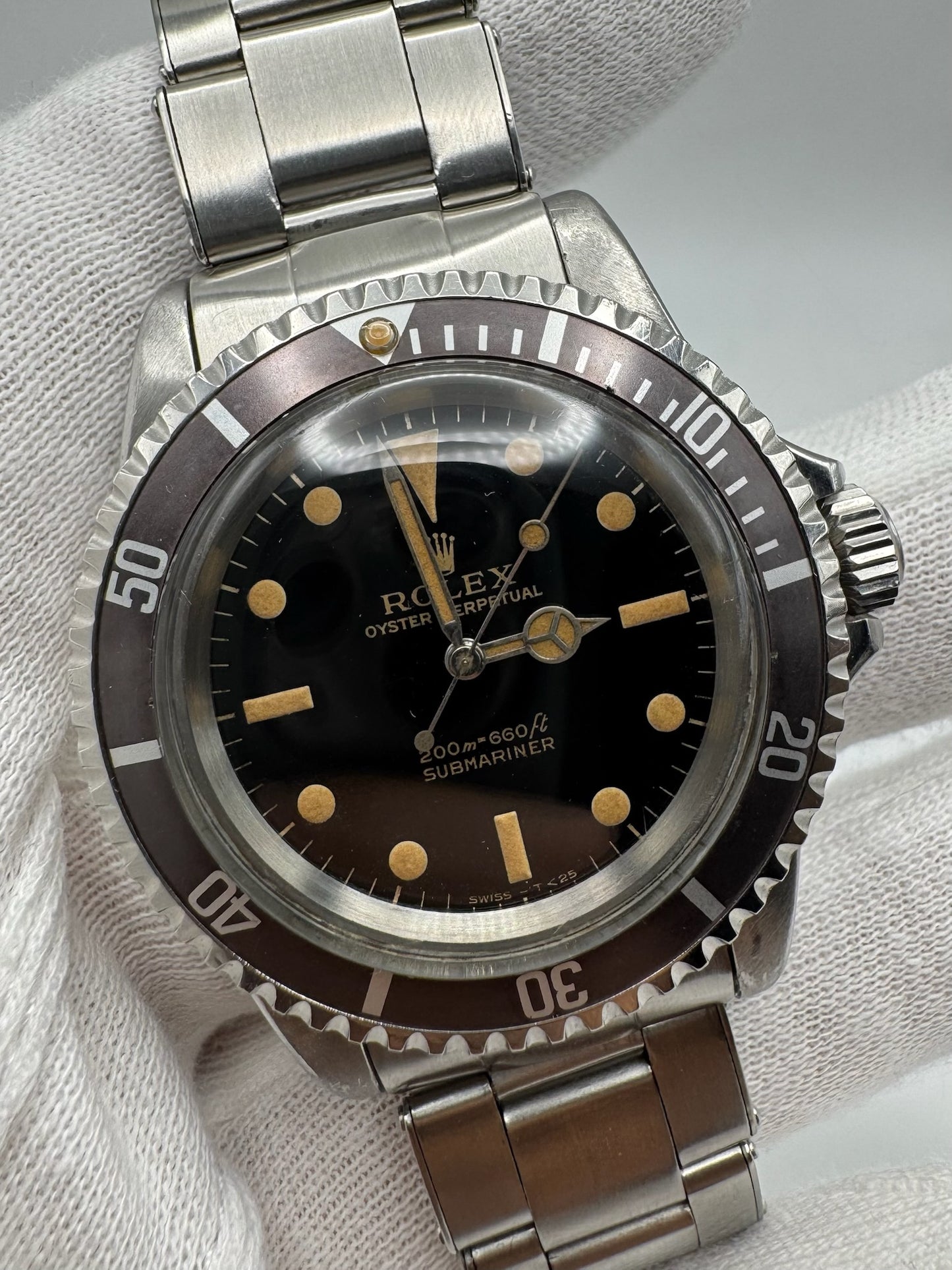 Rolex Submariner 5513 Glossy Gilt Zinc Sulfide Tropical Long 5 Insert 1966 (Full-Set)