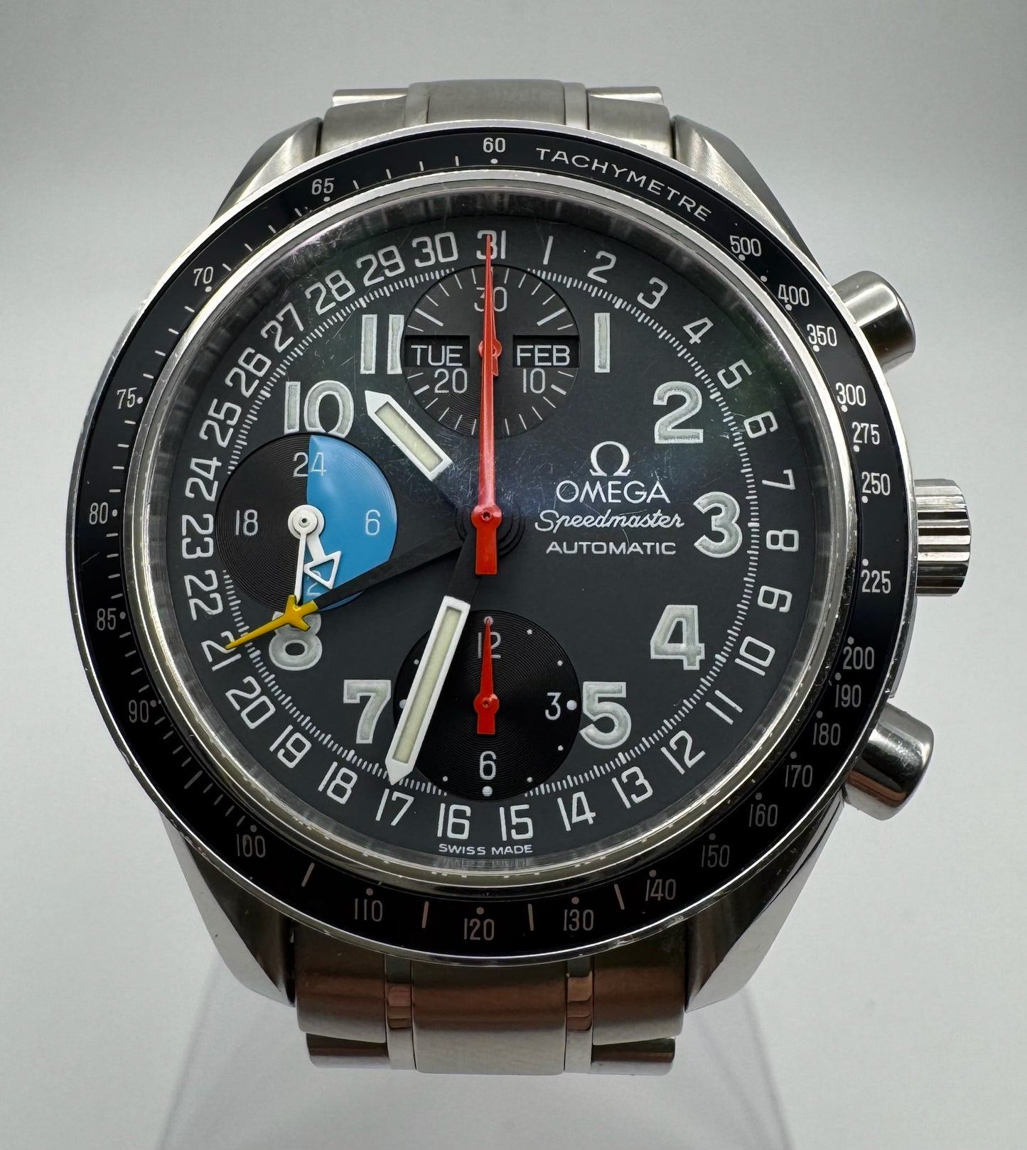 Omega Speedmaster Day Date Reduced Triple Calendar Steel Chronograph Automatic 1990 (Authenticity Certificate)