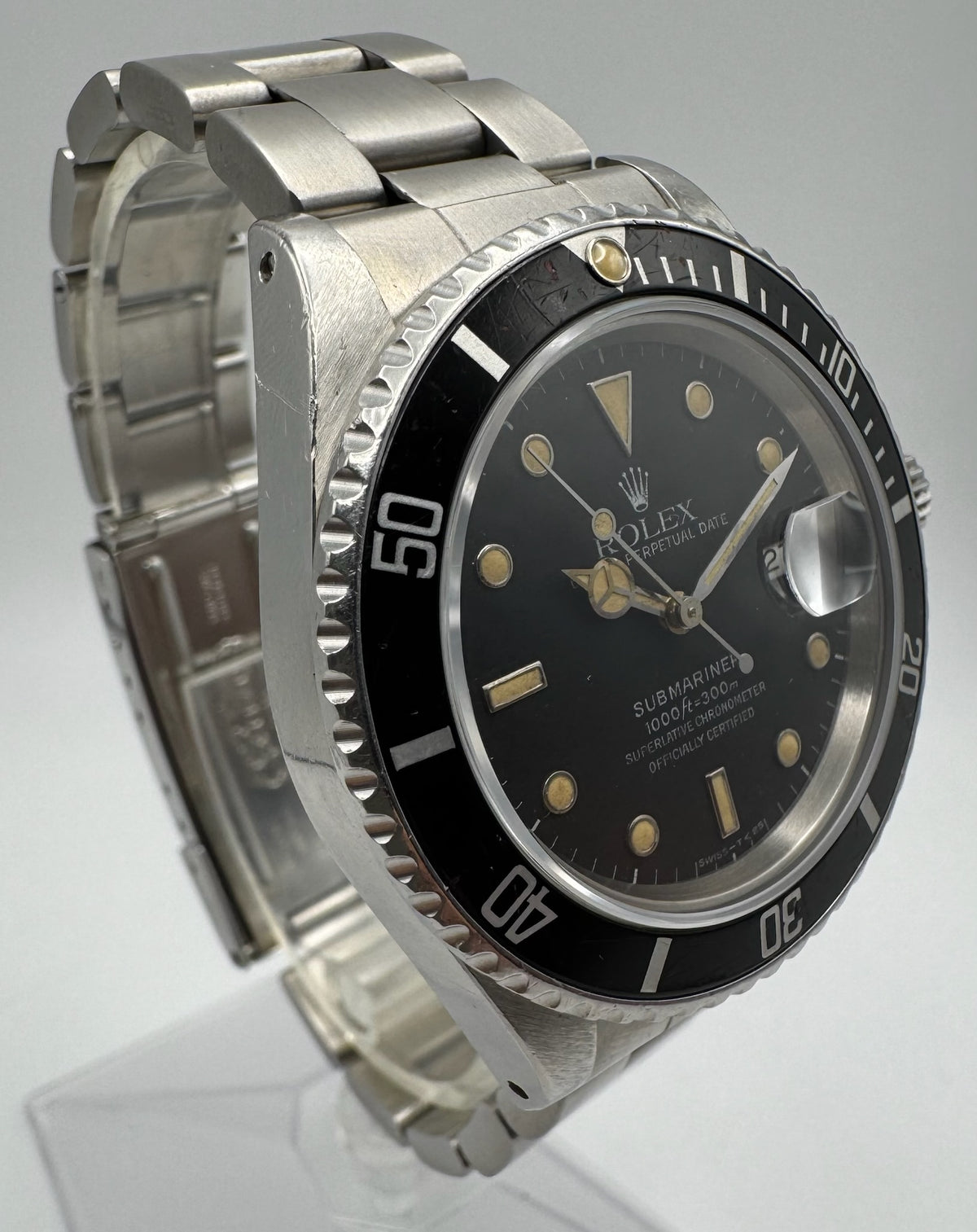 Rolex Submariner Date 16800 Ghost/Grey Dial Yellow Patina 1986 (Unpolished/Serviced)