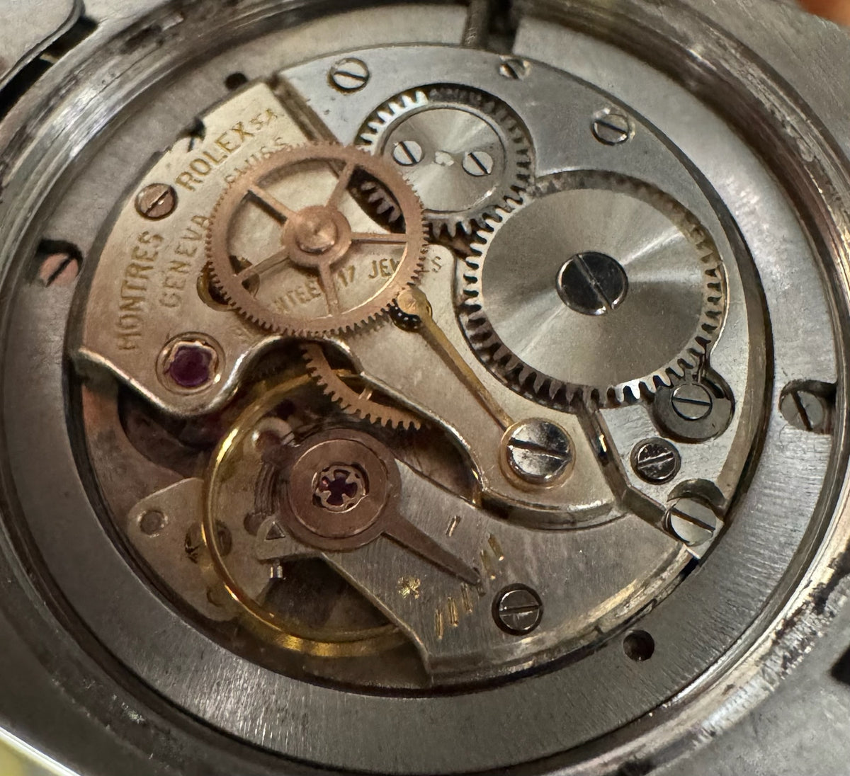 Rolex Oysterdate Precision Full Steel Riveted Tropical Brown Dial 1964 Big Logo Coronet Sword Hands (Serviced)