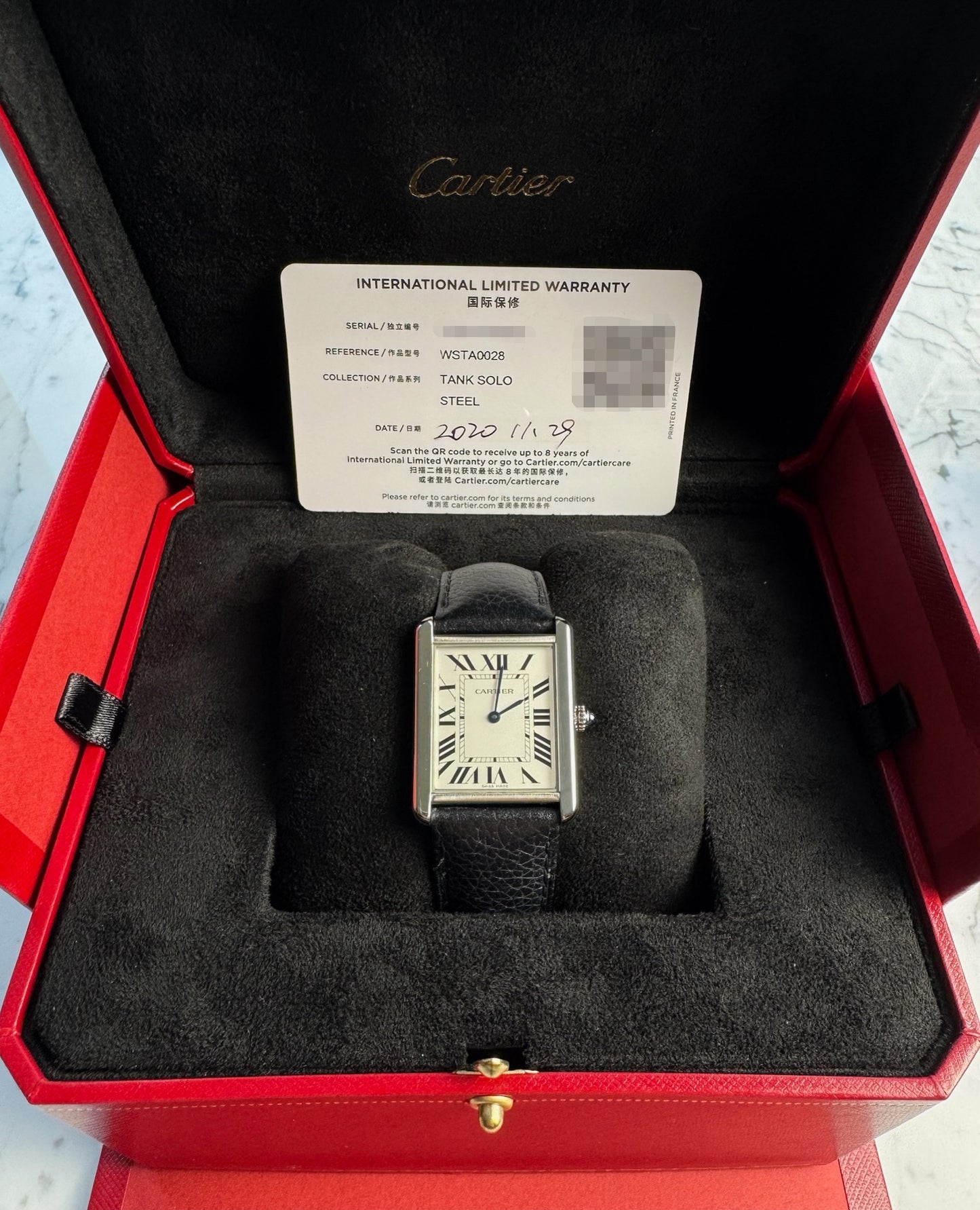 Cartier Tank Solo Steel Large Size Quartz Silver Dial 2020 (Full-Set/Mint)