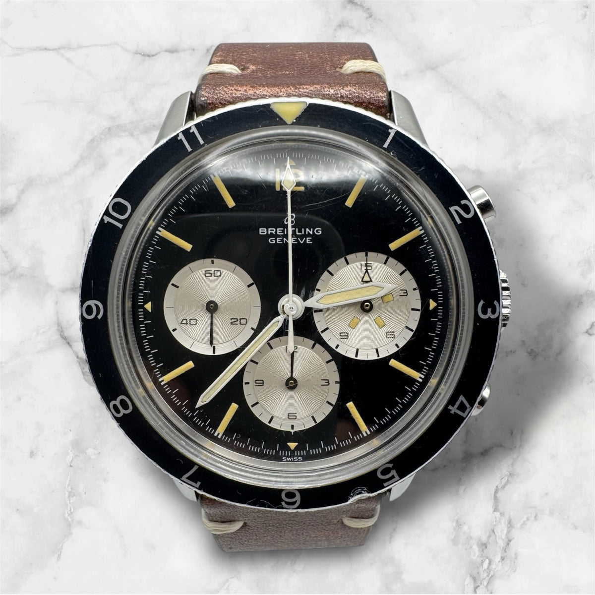 Breitling Co-Pilot Steel 42 Chronograph Yellow Patina (Serviced)