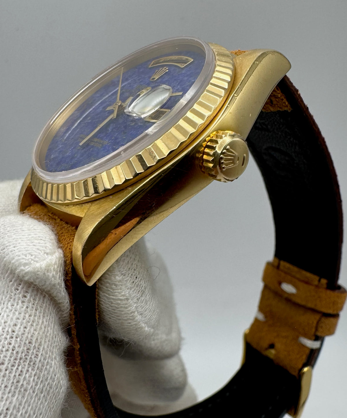 Rolex Day-Date 36 Yellow Gold Real Lapis Lazuli Aftermarket Dial 1979 (Serviced)
