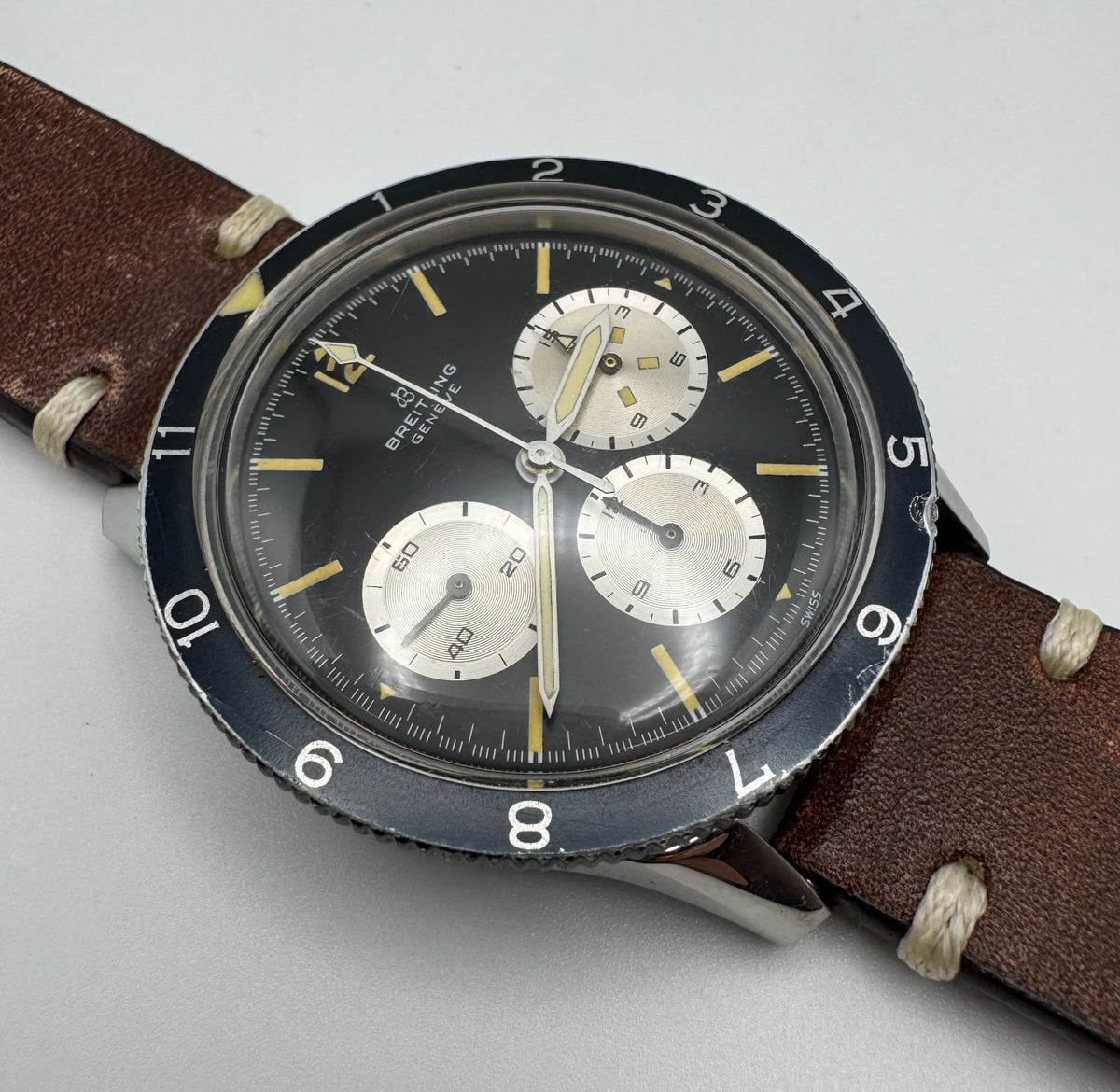 Breitling Co-Pilot Steel 42 Chronograph Yellow Patina (Serviced)