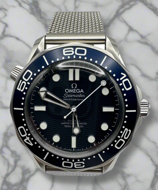 Omega Seamaster Diver 300M James Bond Full Steel Blue Dial 2023 (Full-Set/Mint)