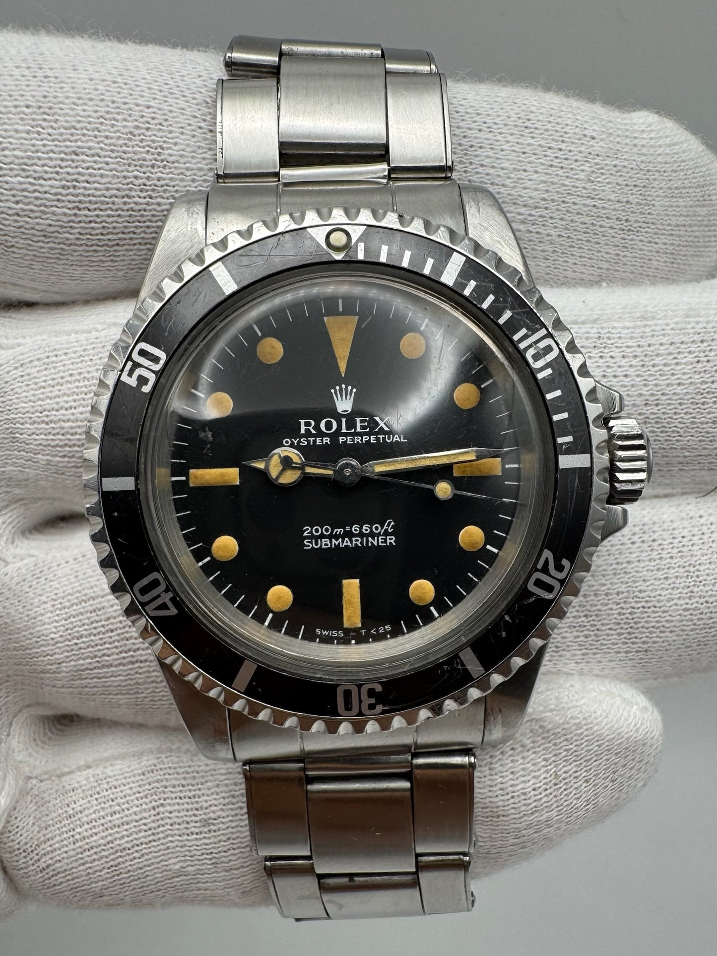 Rolex Submariner No Date 5513 “Meters First” Zinc Sulfide Pumpkin Patina Riveted Bracelet Long 5 Insert 1967 (Full-Set)