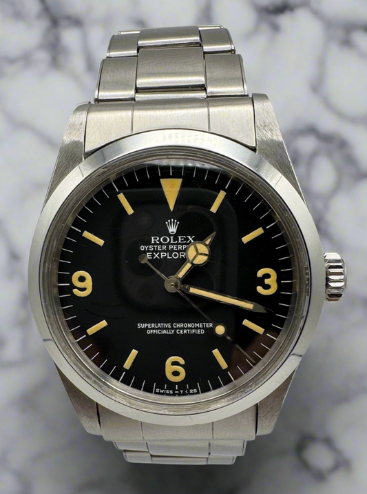 Rolex Explorer 1016 Full Steel Riveted Bracelet Heavy Patina 1965 (Serviced)