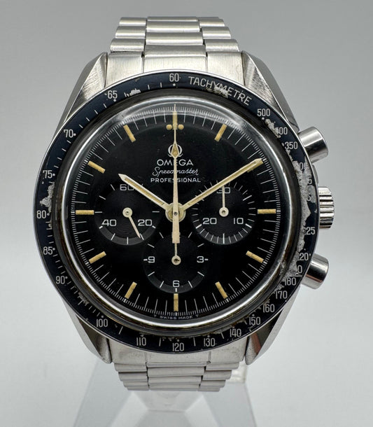 Omega Speedmaster Professional Moonwatch Full Steel Yellow Patina Original Step Tritium Dial (Unpolished)