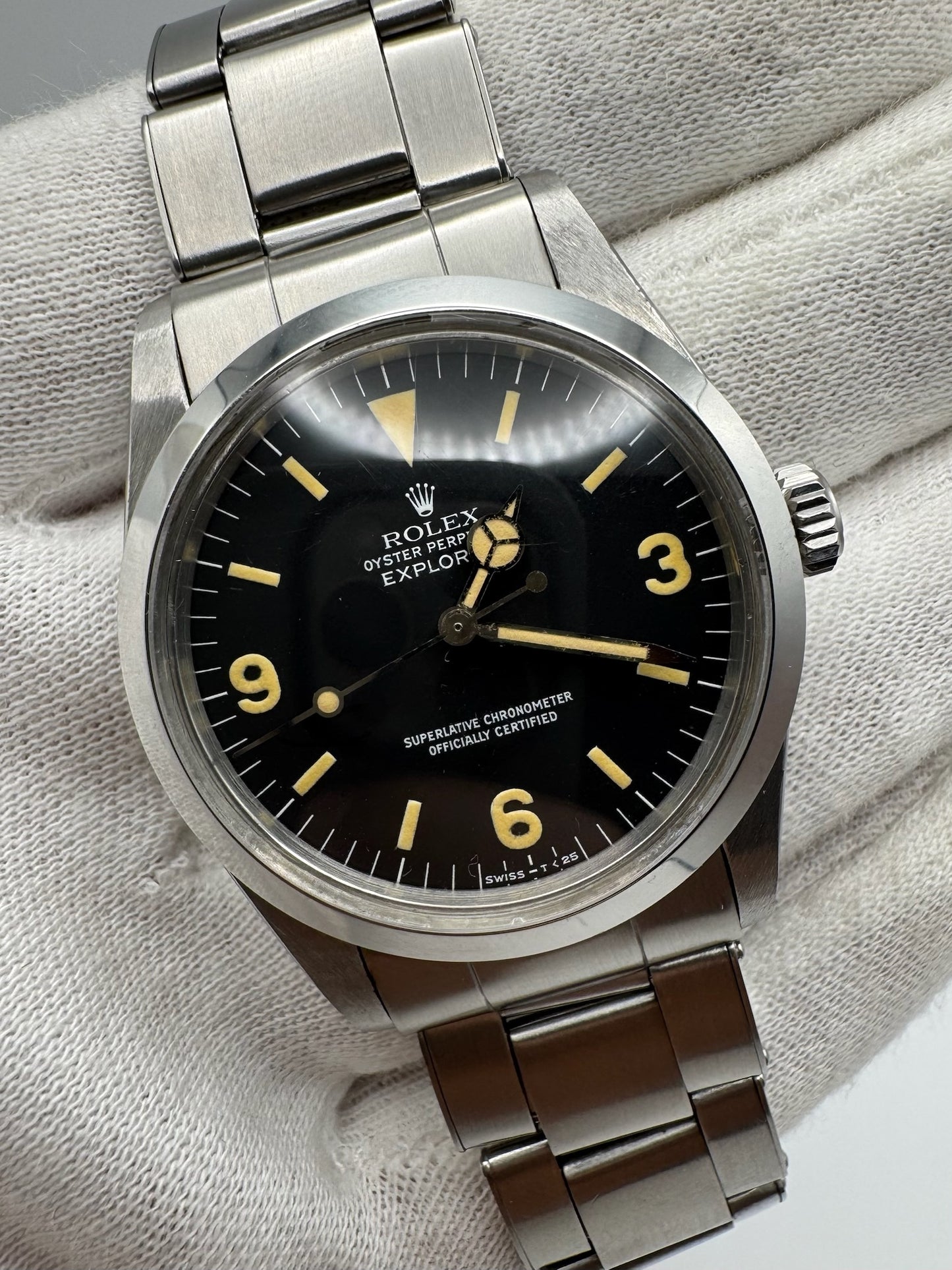 Rolex Explorer 1016 Full Steel Riveted Bracelet Heavy Patina 1965 (Serviced)