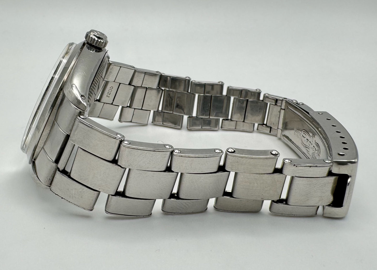 Rolex Oyster Perpetual 34 Full Steel Riveted Bracelet Silver Dial 1966 (Serviced)