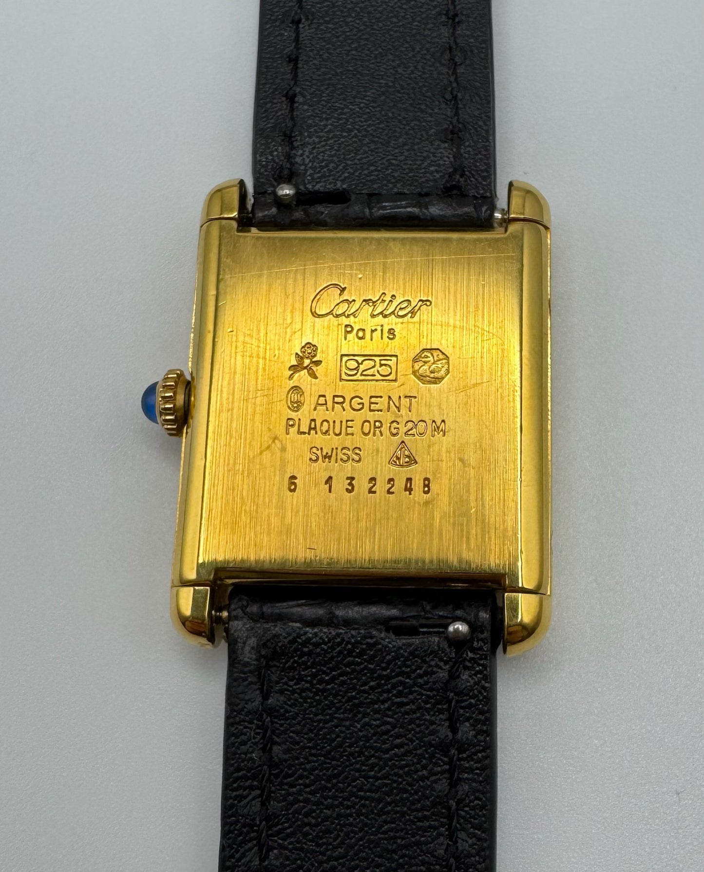 Cartier Tank Vermeil Manual with Rare Burgundy Dial (Serviced)