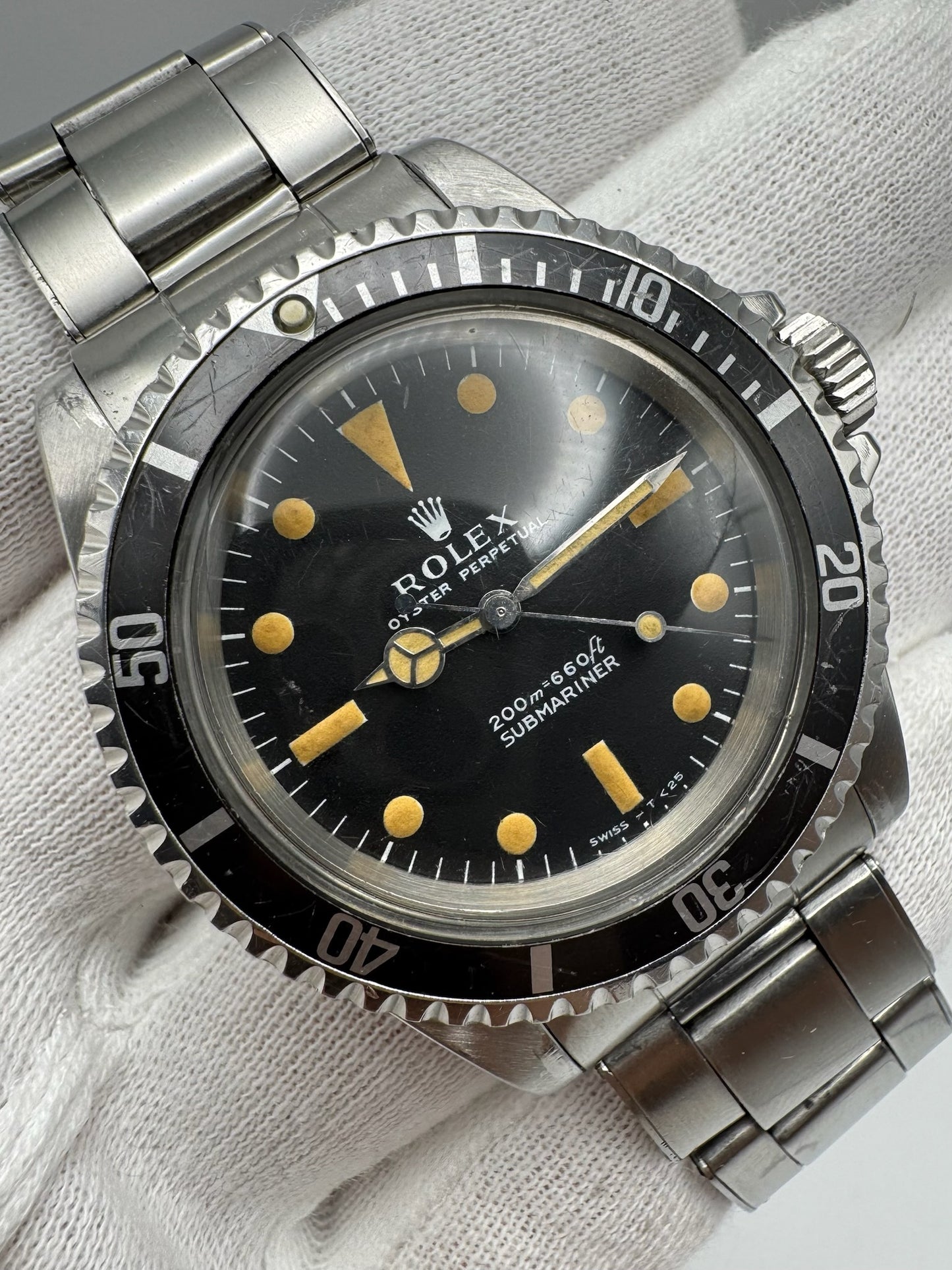 Rolex Submariner No Date 5513 “Meters First” Zinc Sulfide Pumpkin Patina Riveted Bracelet Long 5 Insert 1967 (Full-Set)