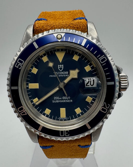 Tudor Submariner Snowflake Steel Blue Dial Yellow Patina 1976