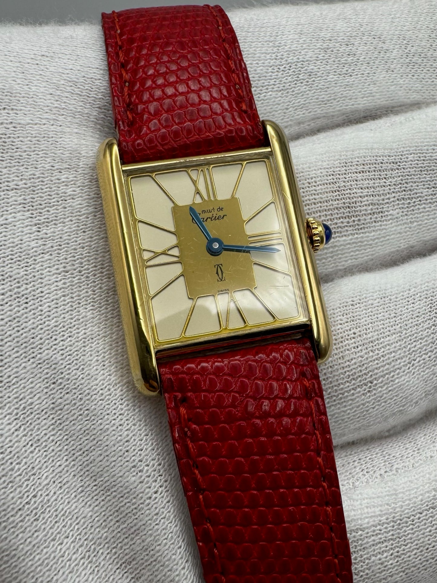 Cartier Tank Vermeil Gold Plated Quartz Stella Dial