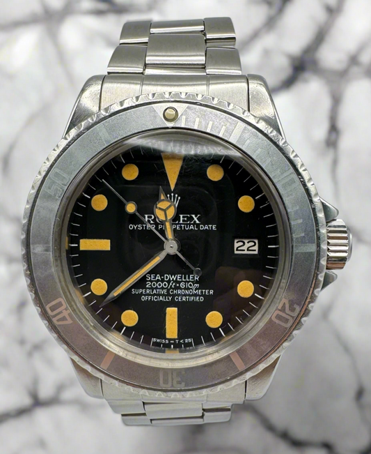 Rolex Sea-Dweller 1665 Pumpkin Patina Ghost Bezel 1972 (Box/Service Papers)
