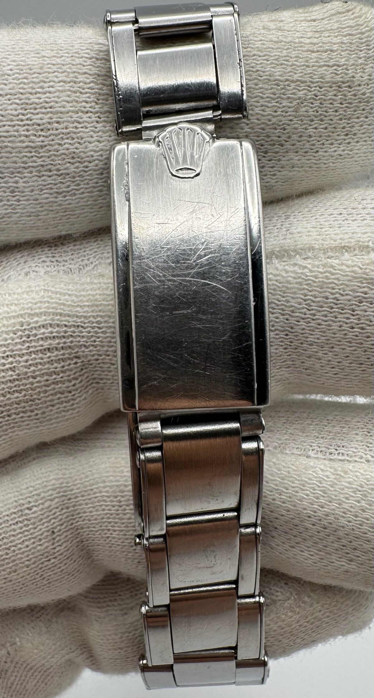 Rolex Oysterdate Precision Full Steel Riveted Tropical Brown Dial 1964 Big Logo Coronet Sword Hands (Serviced)