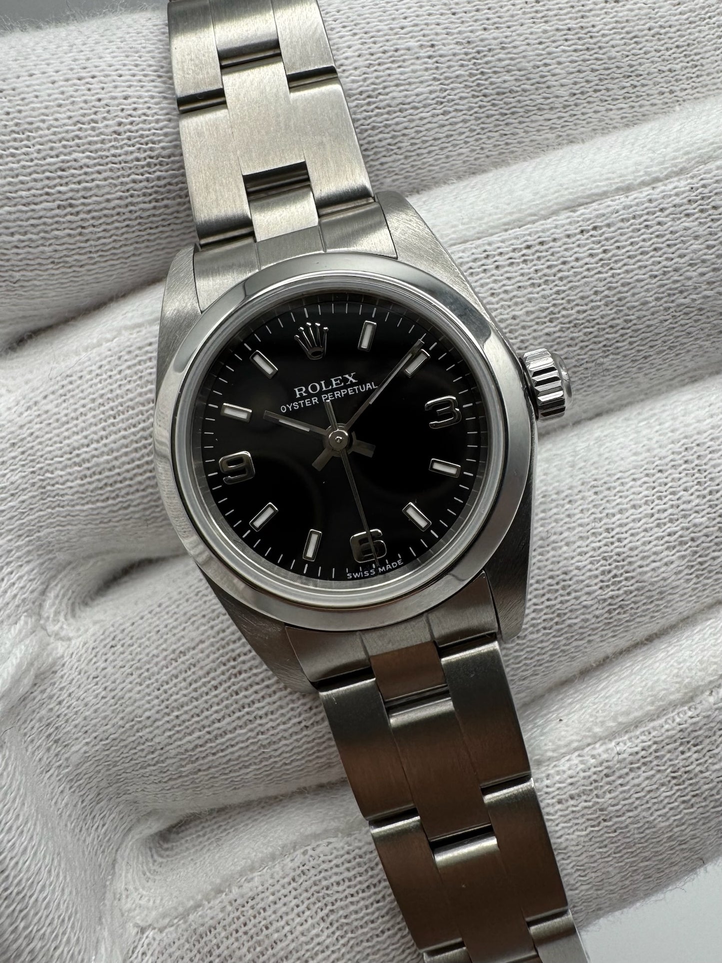 Rolex Oyster Perpetual Lady 24 Full Steel Oyster Black Dial (Mint/Unpolished)