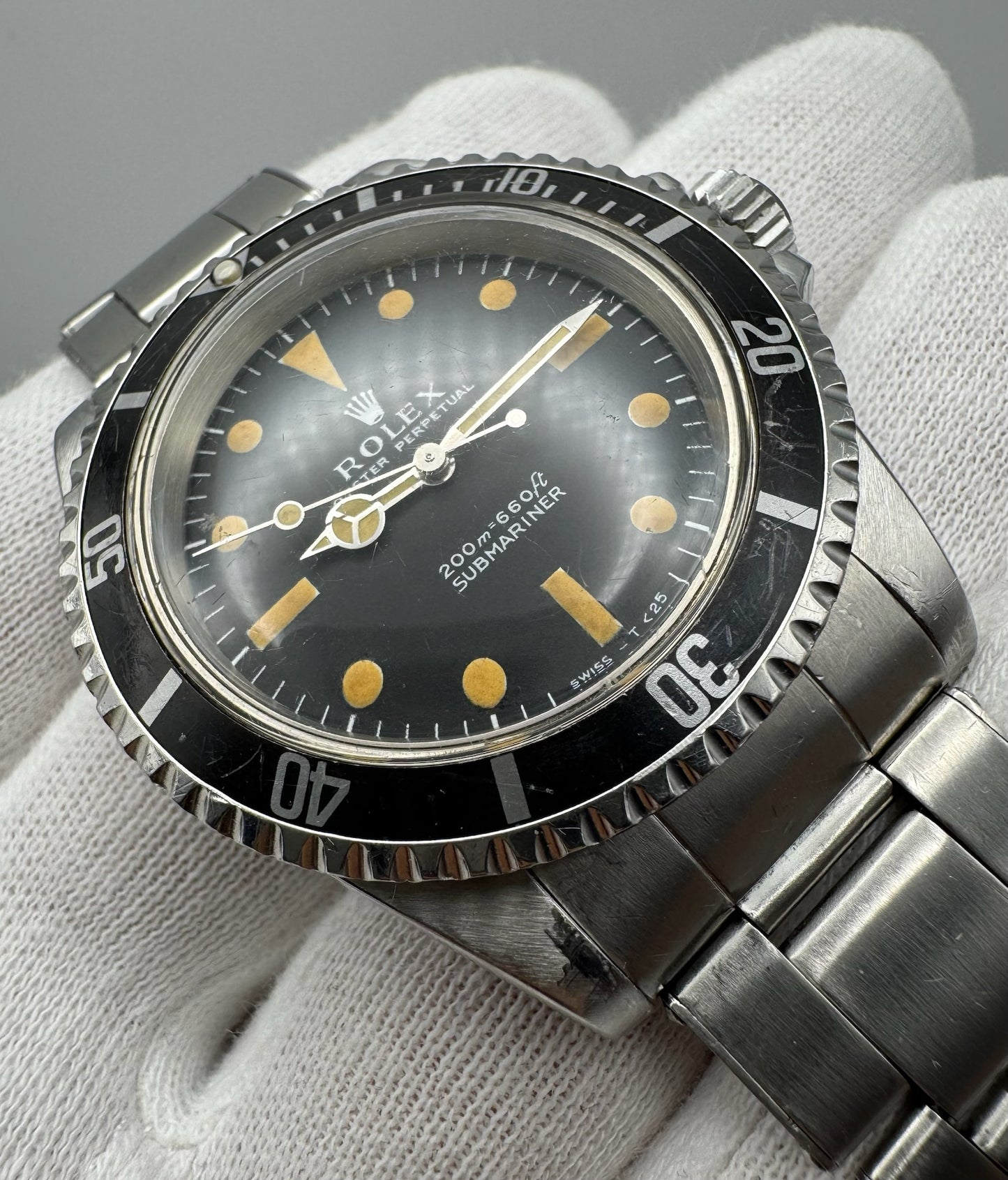 Rolex Submariner No Date 5513 “Meters First” Zinc Sulfide Pumpkin Patina Riveted Bracelet Long 5 Insert 1967 (Full-Set)