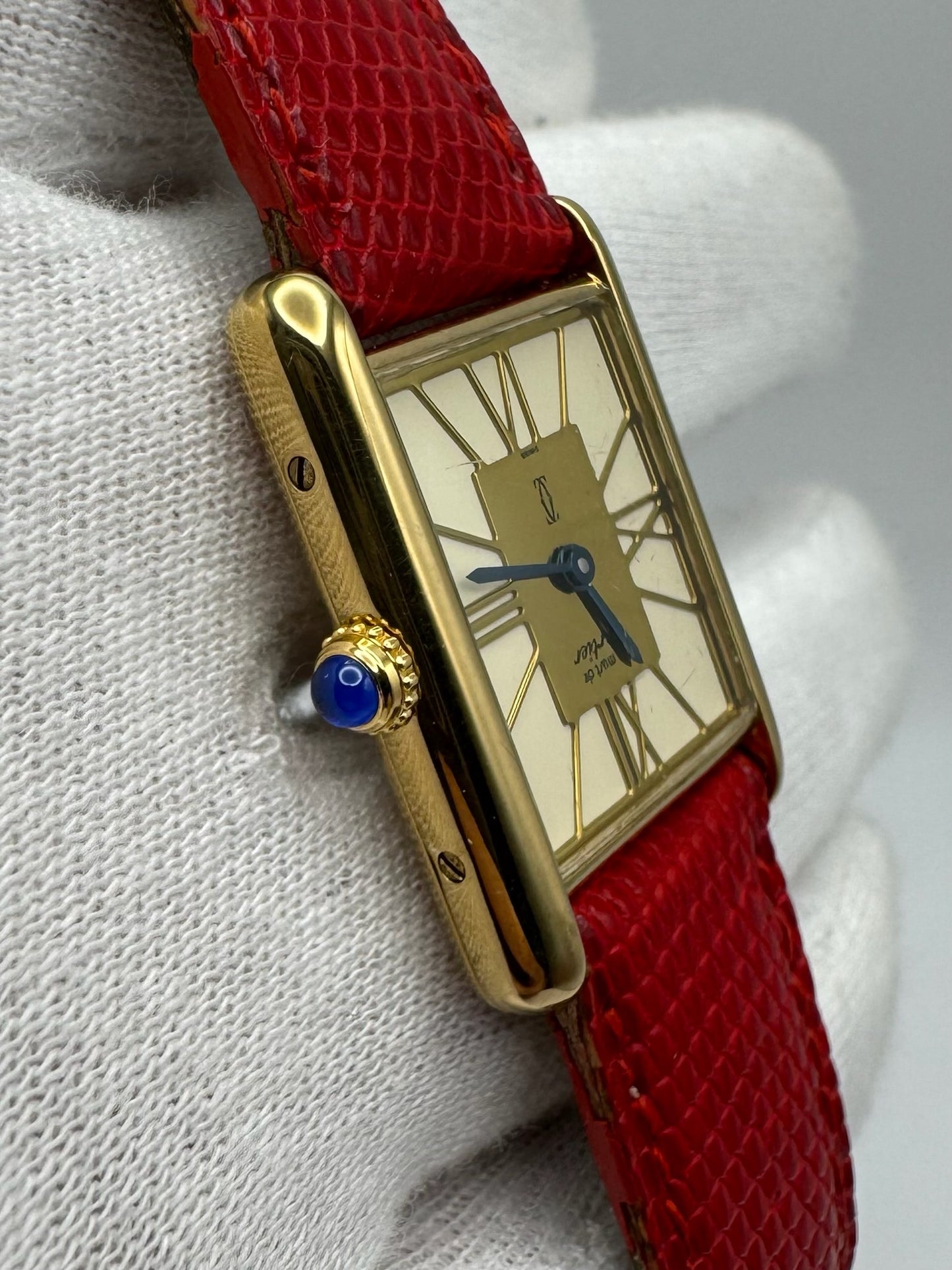 Cartier Tank Vermeil Gold Plated Quartz Stella Dial
