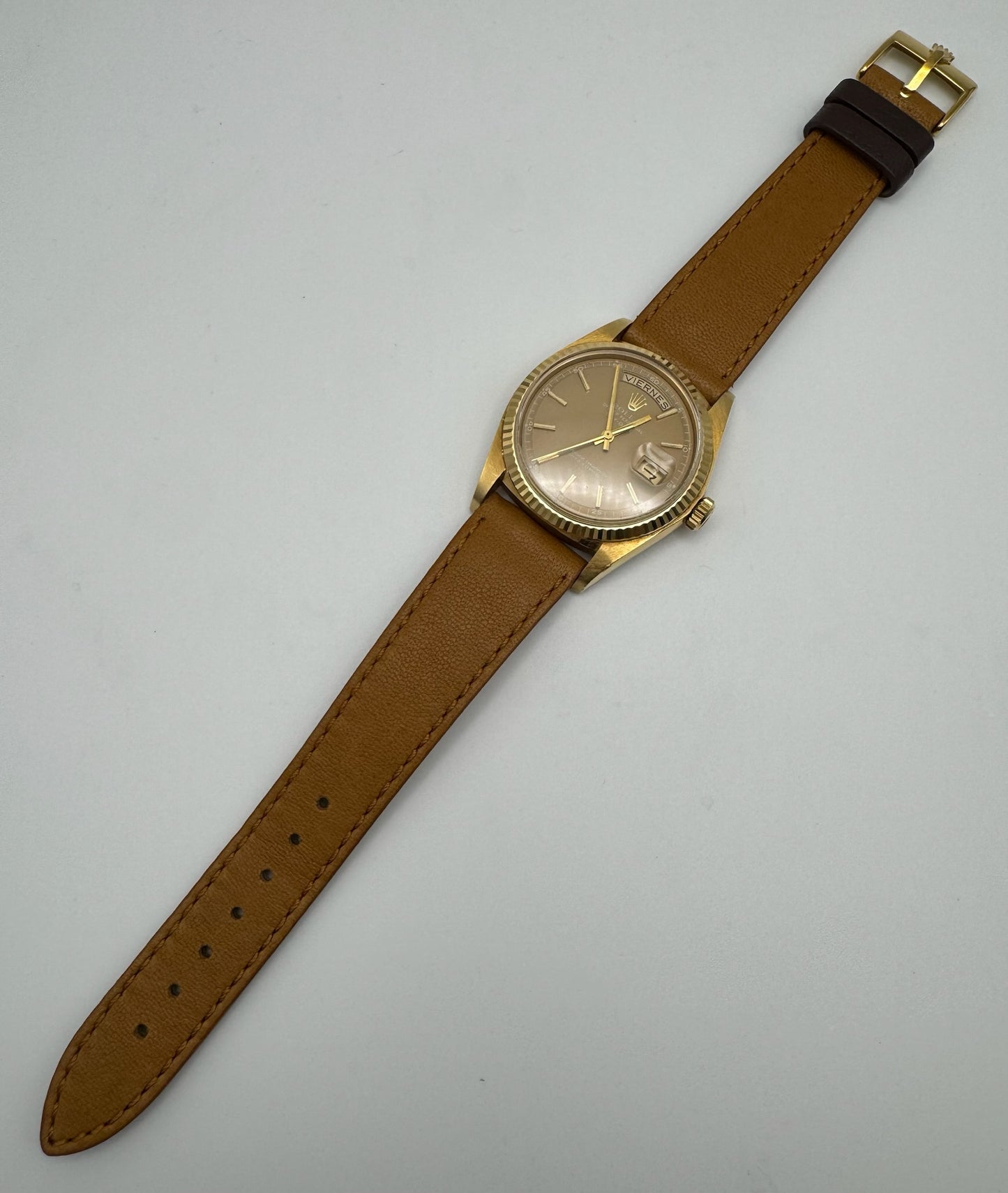 Rolex Day-Date 36 Yellow Gold Head Very Rare Ghost Havana Dial 1977 (Unpolished/Serviced)