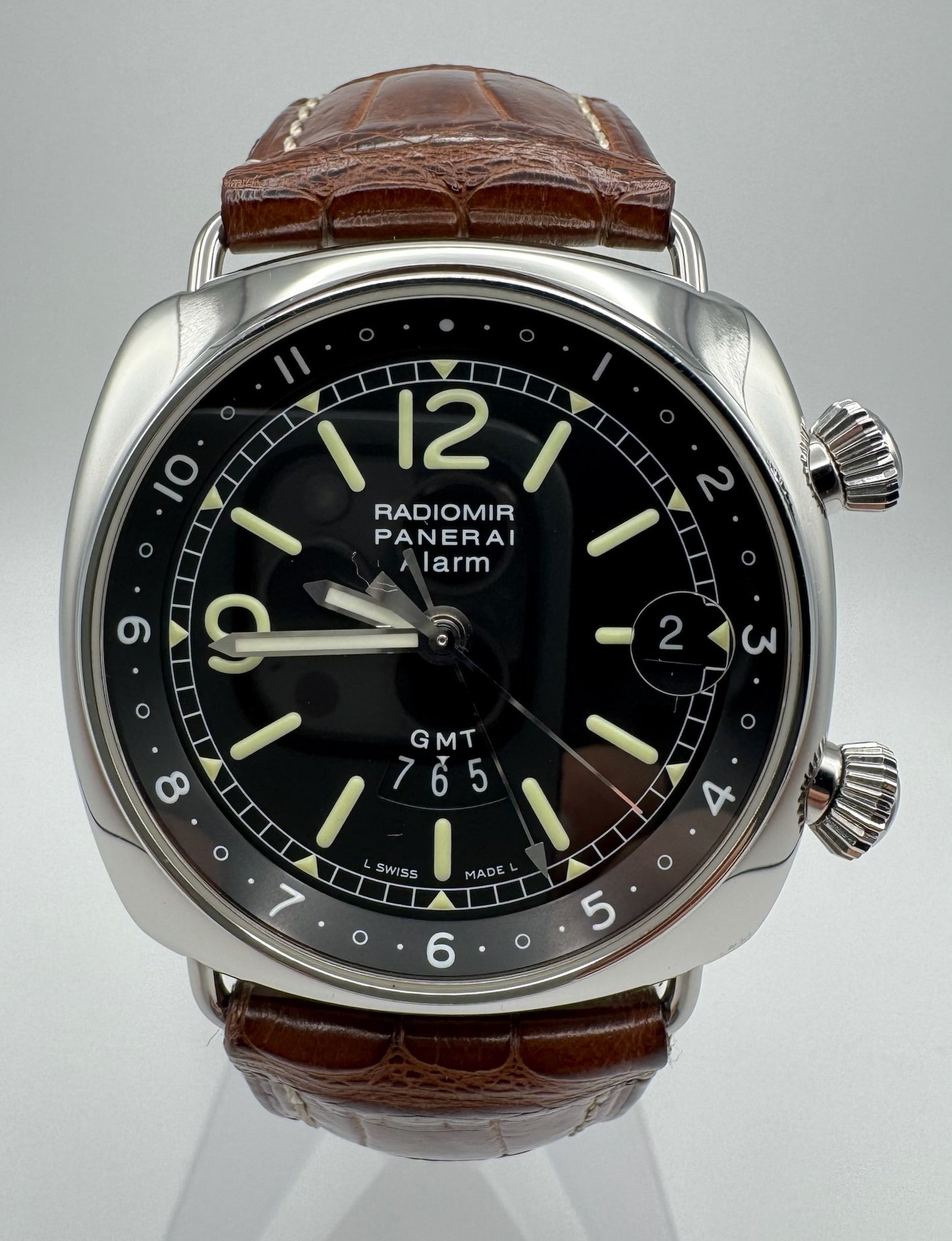 Panerai Radiomir GMT Alarm 42mm Steel 2005 (Papers/Unpolished)