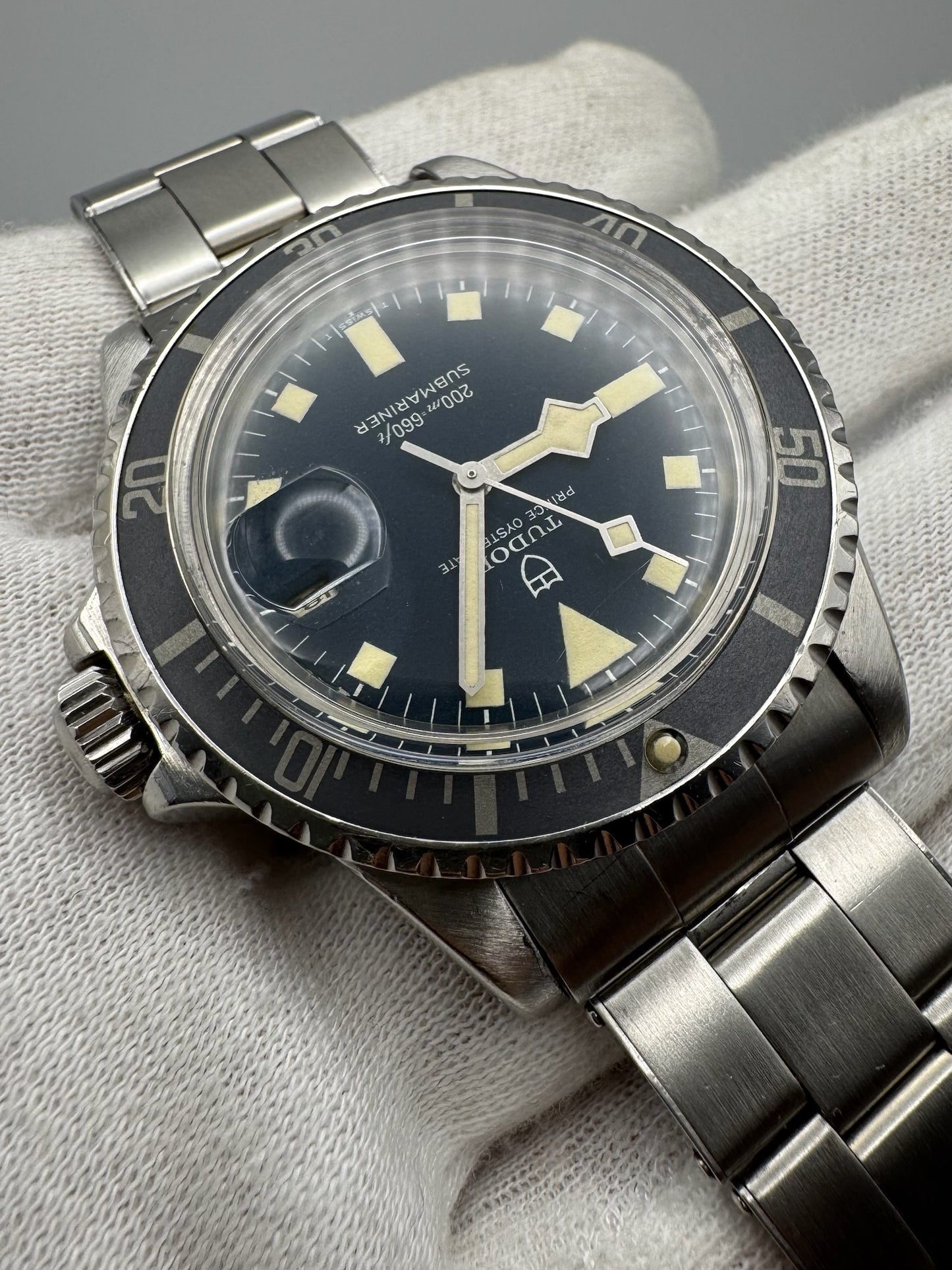 Tudor Submariner Snowflake Blue Dial Full Steel Faded Ghost Insert 1968